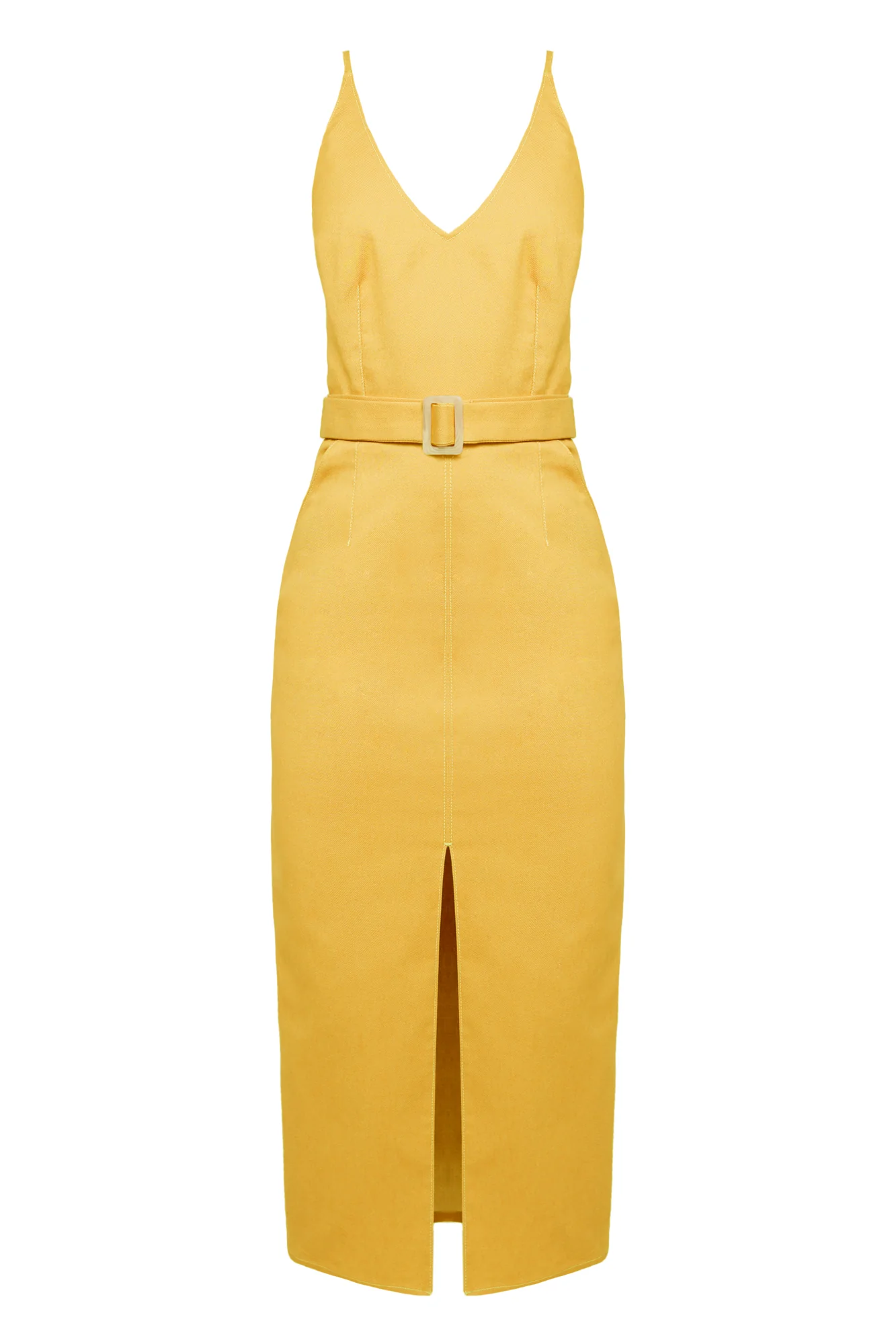 ALBERTA yellow denim classy pencil skirt dress - Image 9