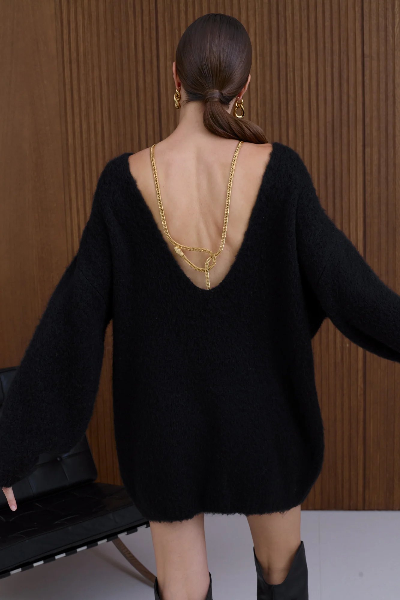 ALEXA Black Mini Sweater Dress - Image 6