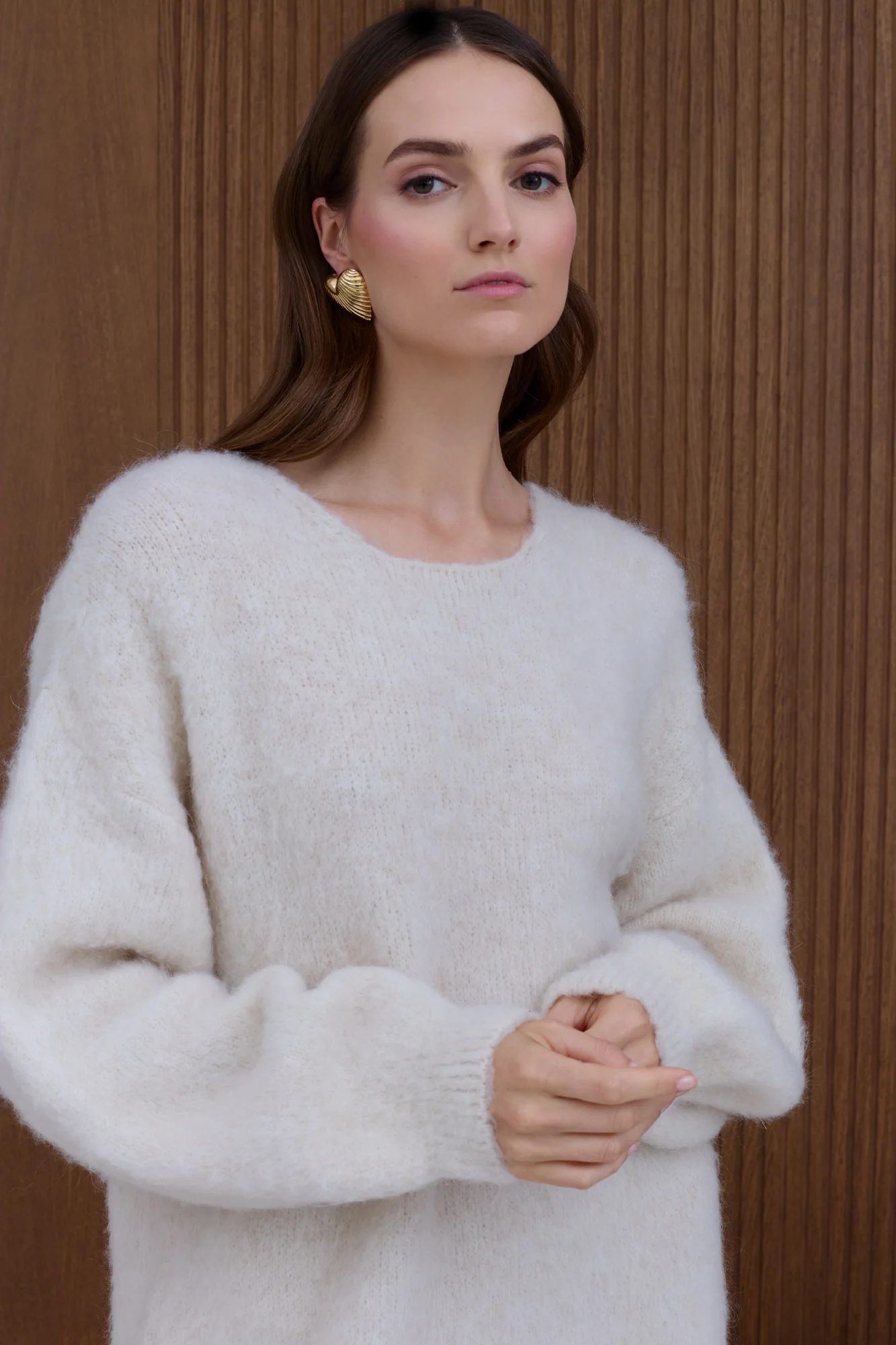 ALEXA Cream Mini Sweater Dress - Image 7