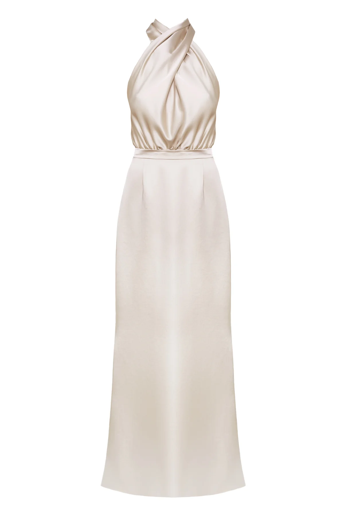ALIUR champagne X Neckline Evening Dress - Image 13
