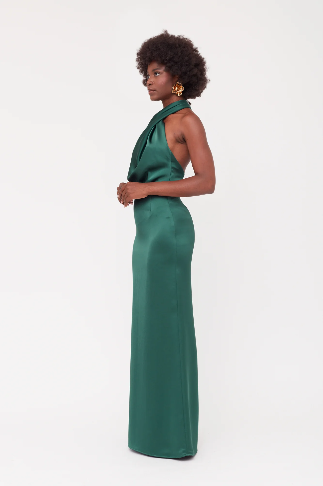 ALIUR Deep Green Maxi Evening Gown - Image 12