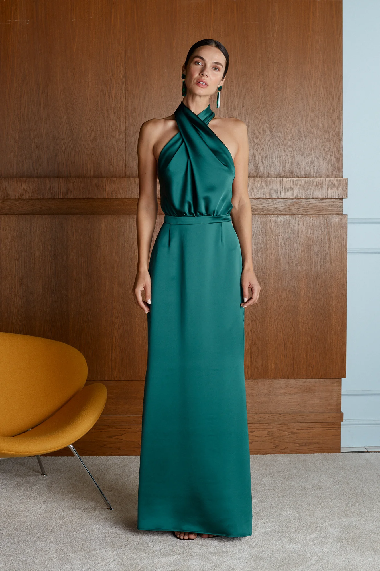 ALIUR Deep Green Maxi Evening Gown - Image 4