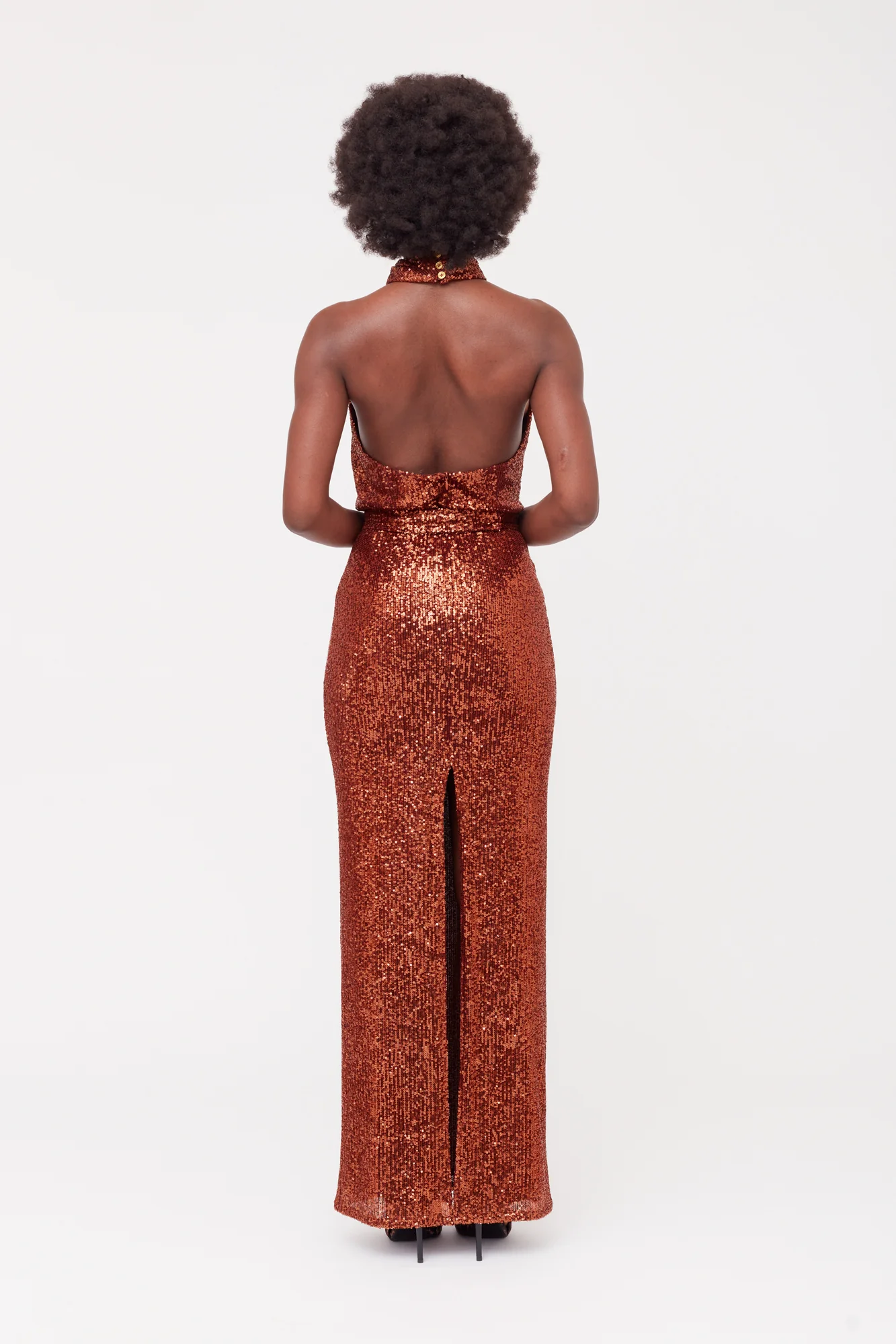 ALTA Bronze Sequin Maxi Evening dress - Image 12