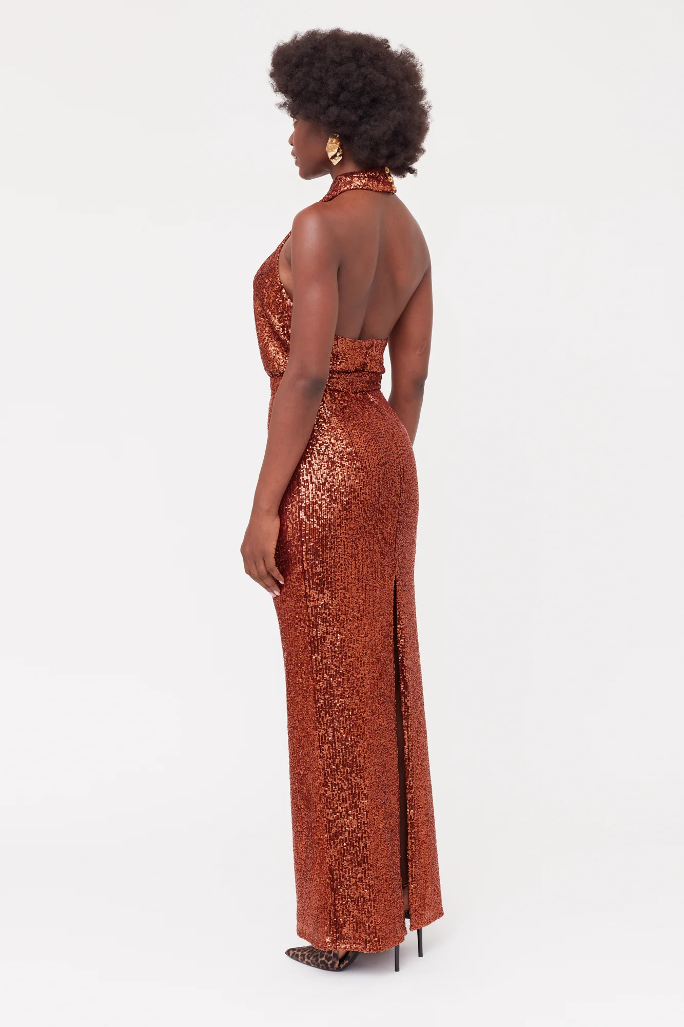 ALTA Bronze Sequin Maxi Evening dress - Image 14