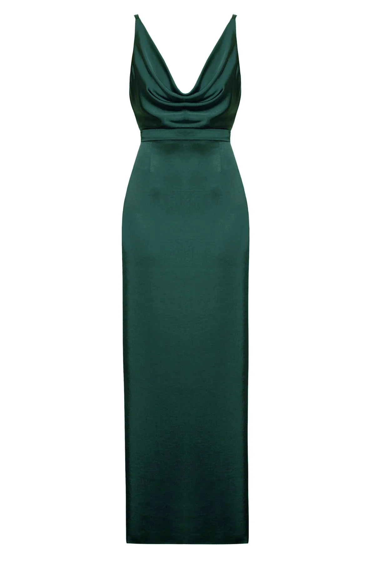 AMILA deep green maxi dress with open back - Image 7