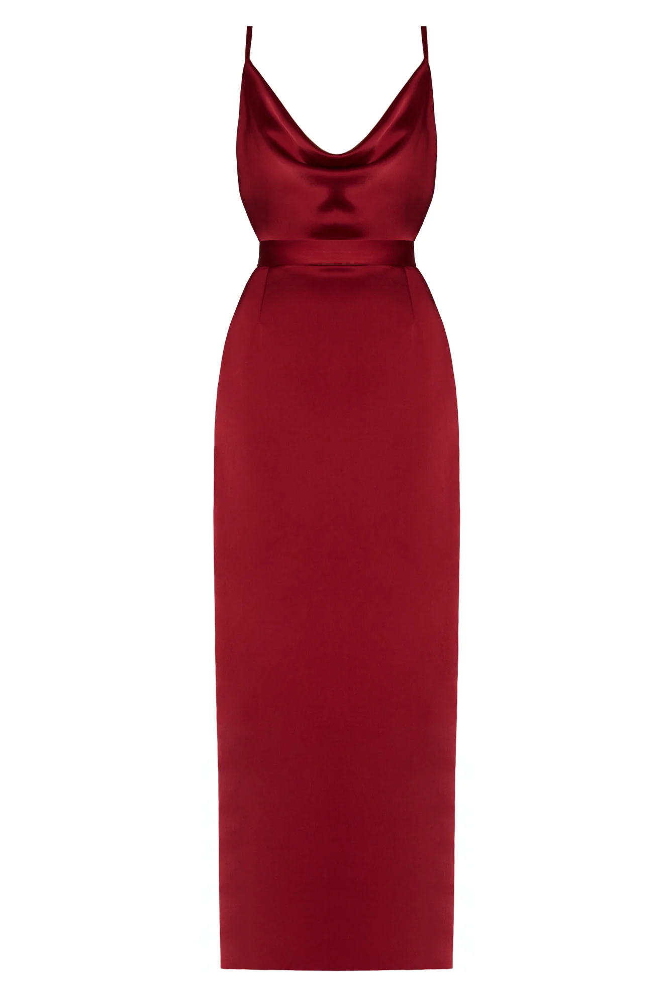 AMILA deep red maxi evening dress - Image 9