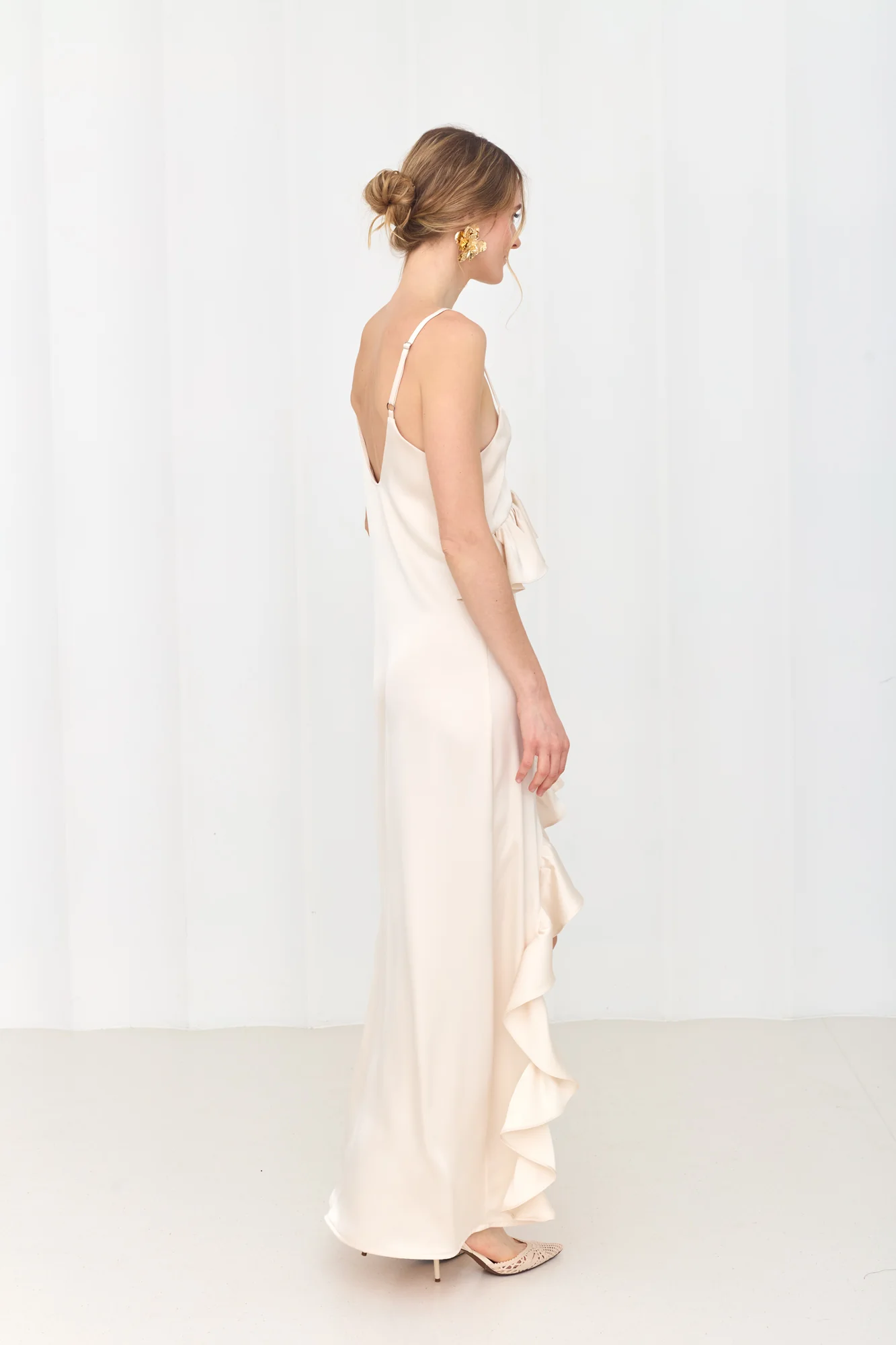 ANISA Pastel Asymmetric Ruffle Boho Chic Dress - Image 4