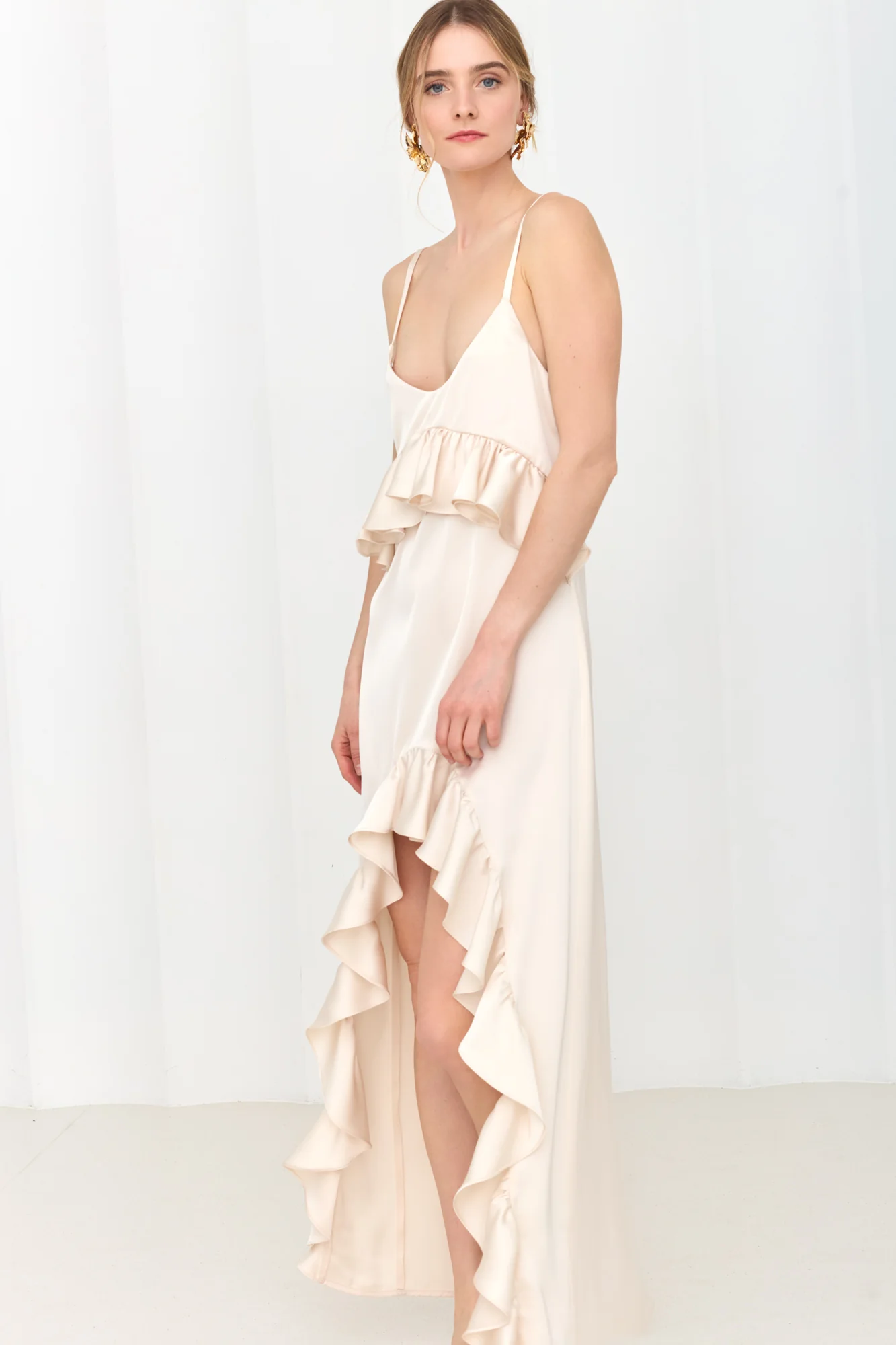 ANISA Pastel Asymmetric Ruffle Boho Chic Dress - Image 6