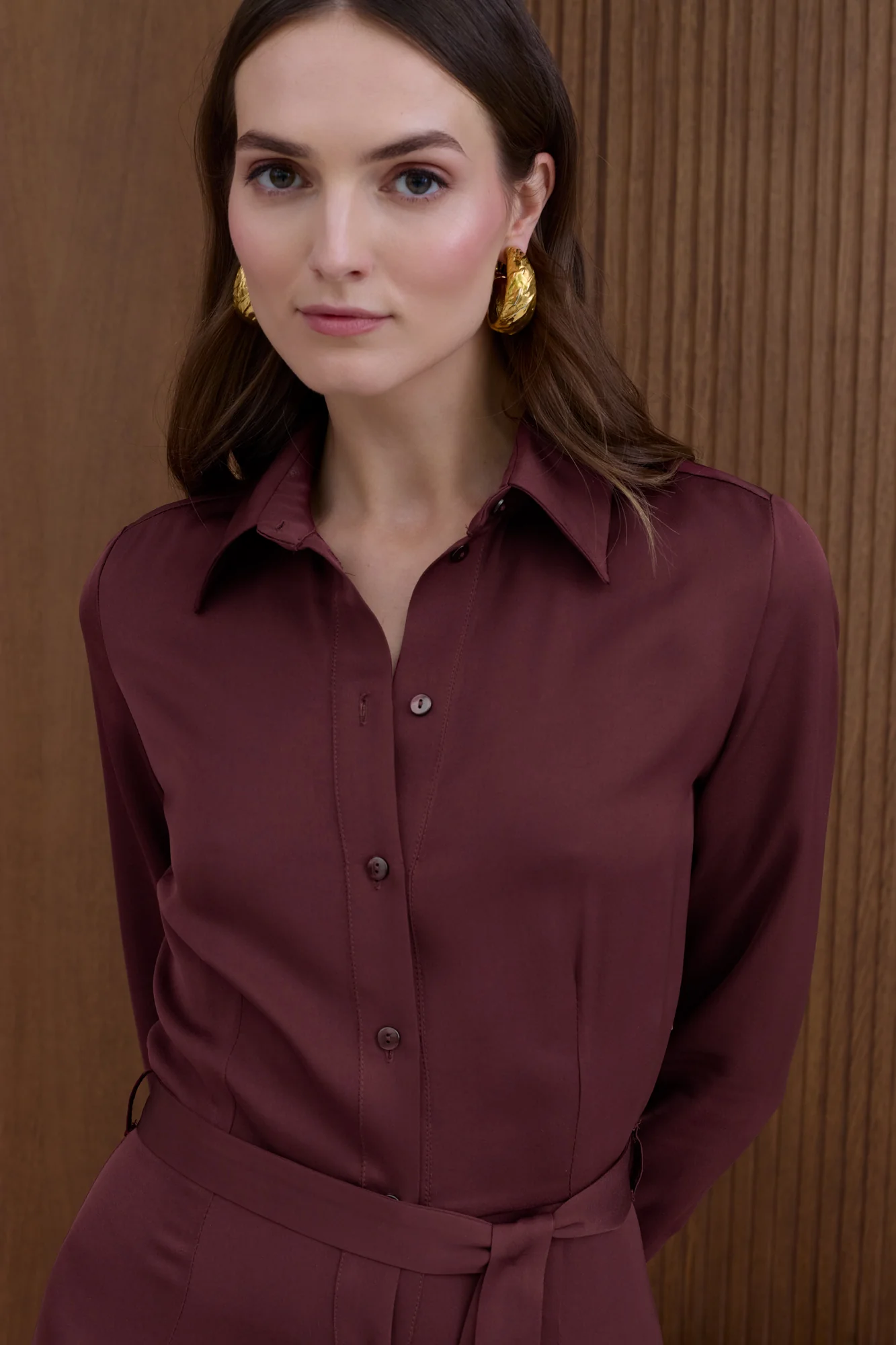 ANOUK Burgundy Shirt Dress - Image 2