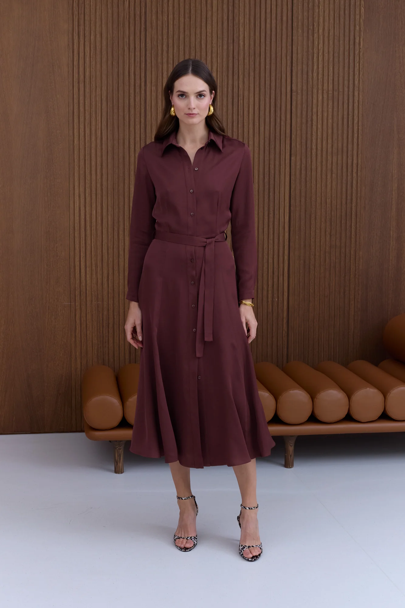 ANOUK Burgundy Shirt Dress - Image 3