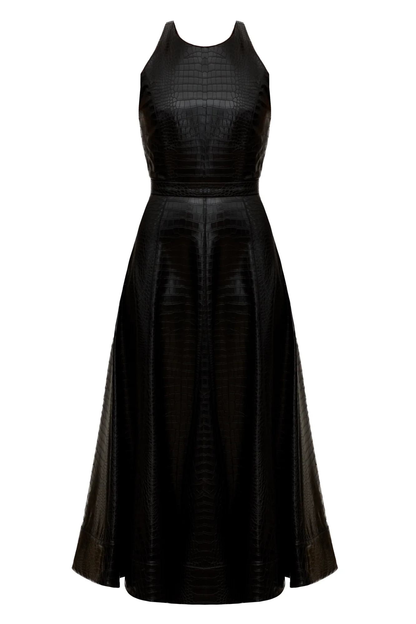 AVALON black textured vegan leather cocktail dress - Image 8
