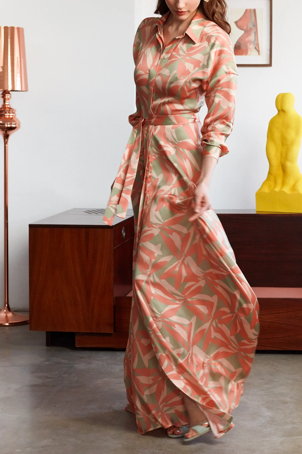 AYDA floral maxi shirt dress - Image 4