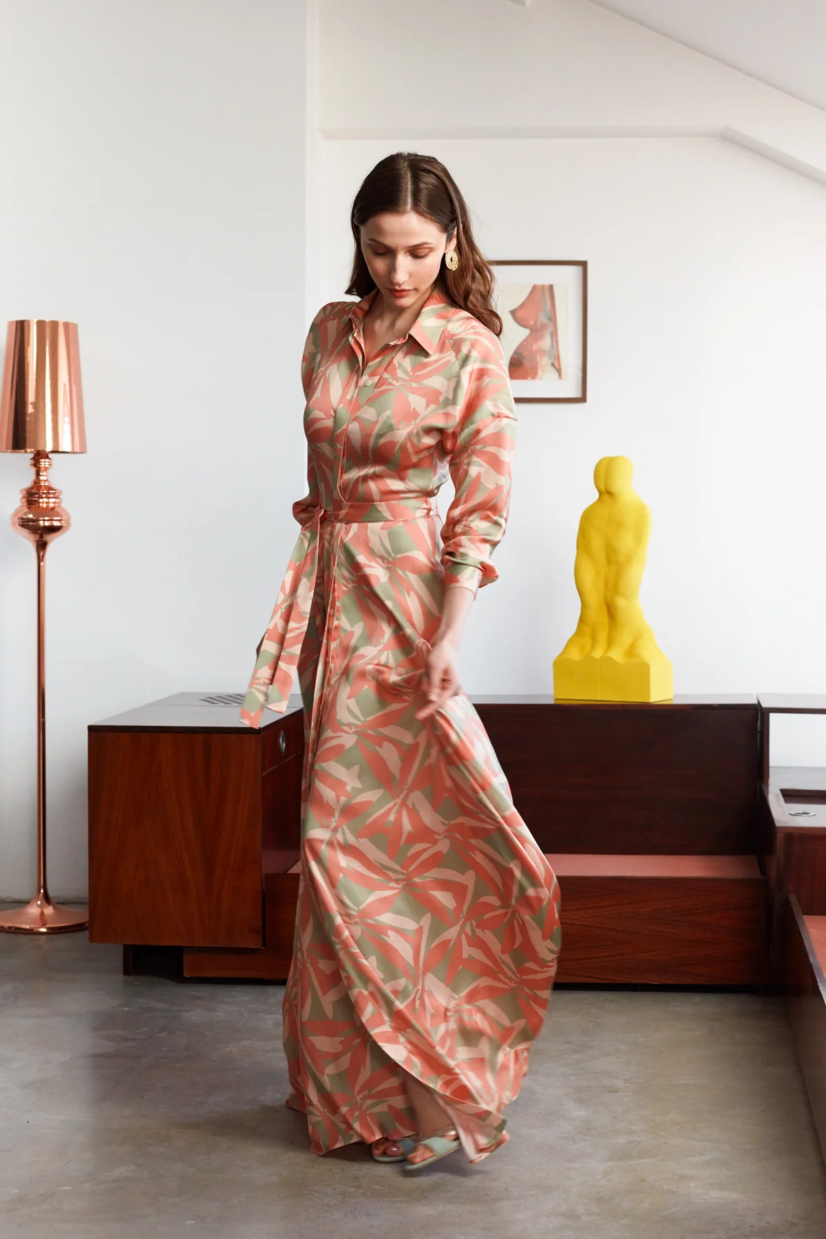 AYDA floral maxi shirt dress - Image 6