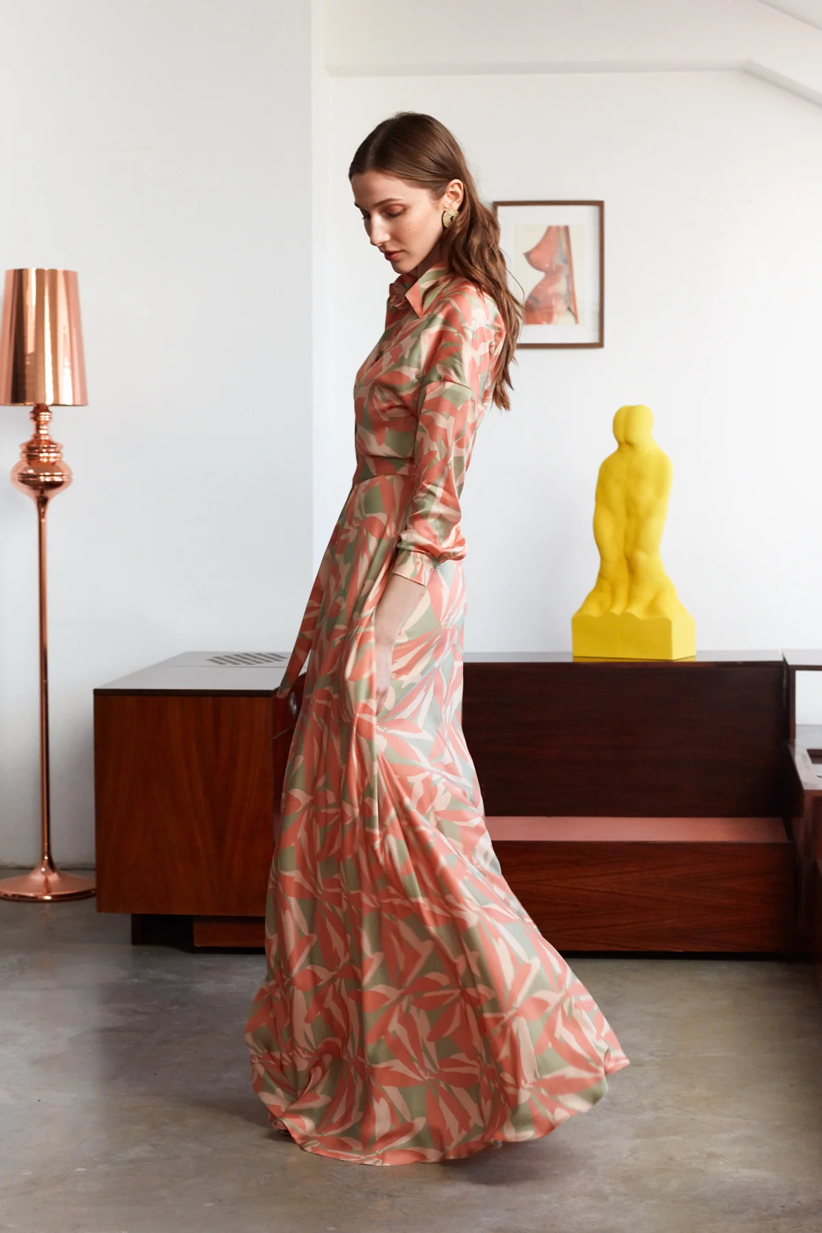 AYDA floral maxi shirt dress - Image 8