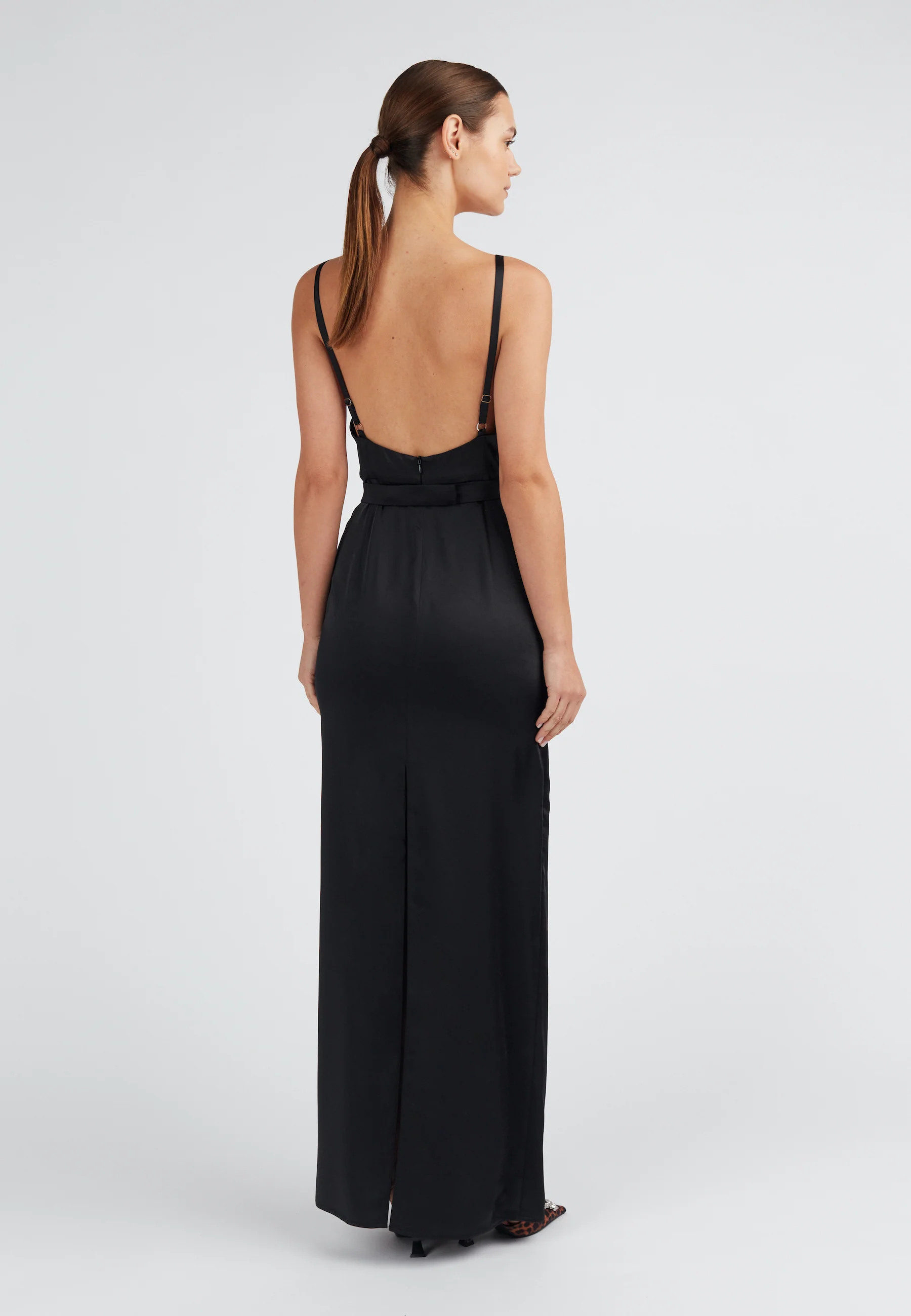 AMILA black open back maxi dress - Image 8