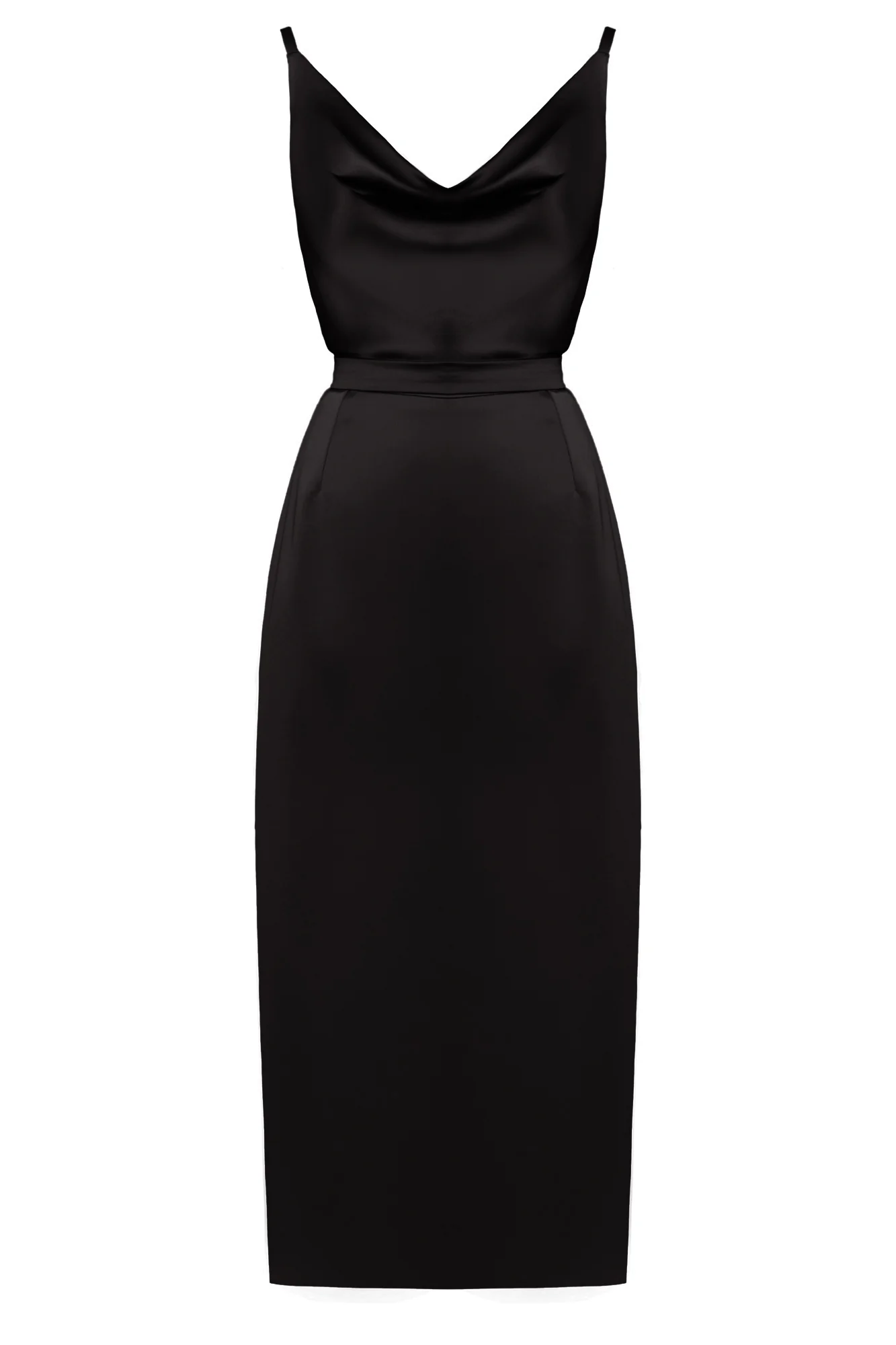 KAMEA black satin open back dress - Image 7