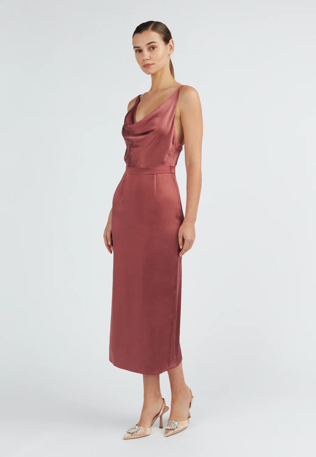 KAMEA brick red backless cocktail dress - Image 11