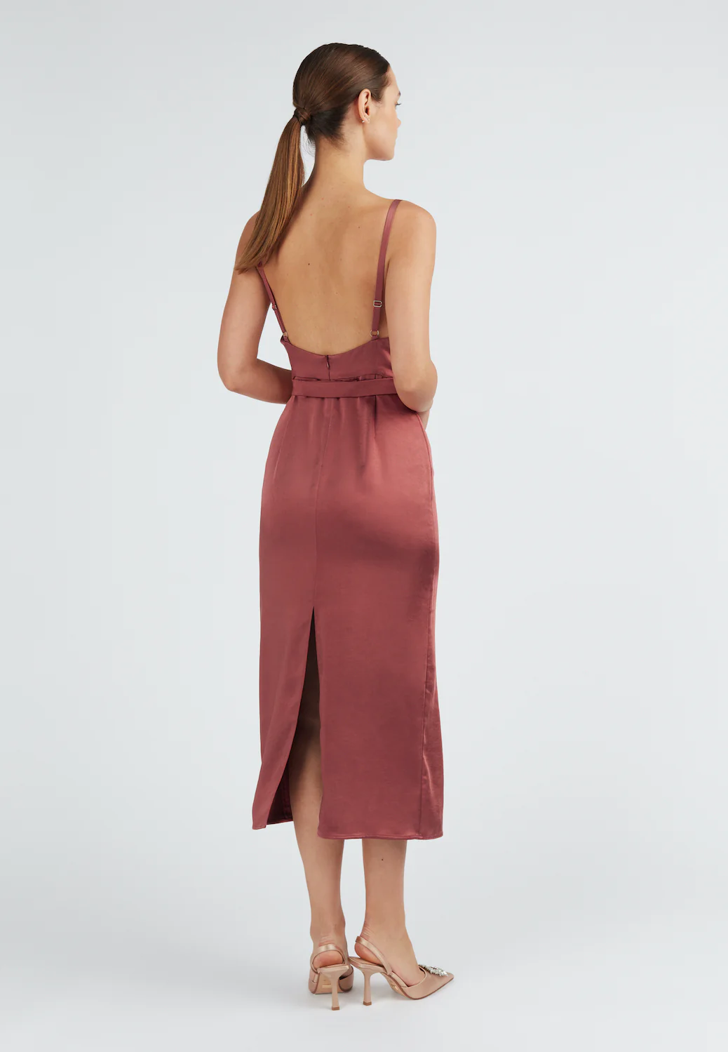 KAMEA brick red backless cocktail dress - Image 12