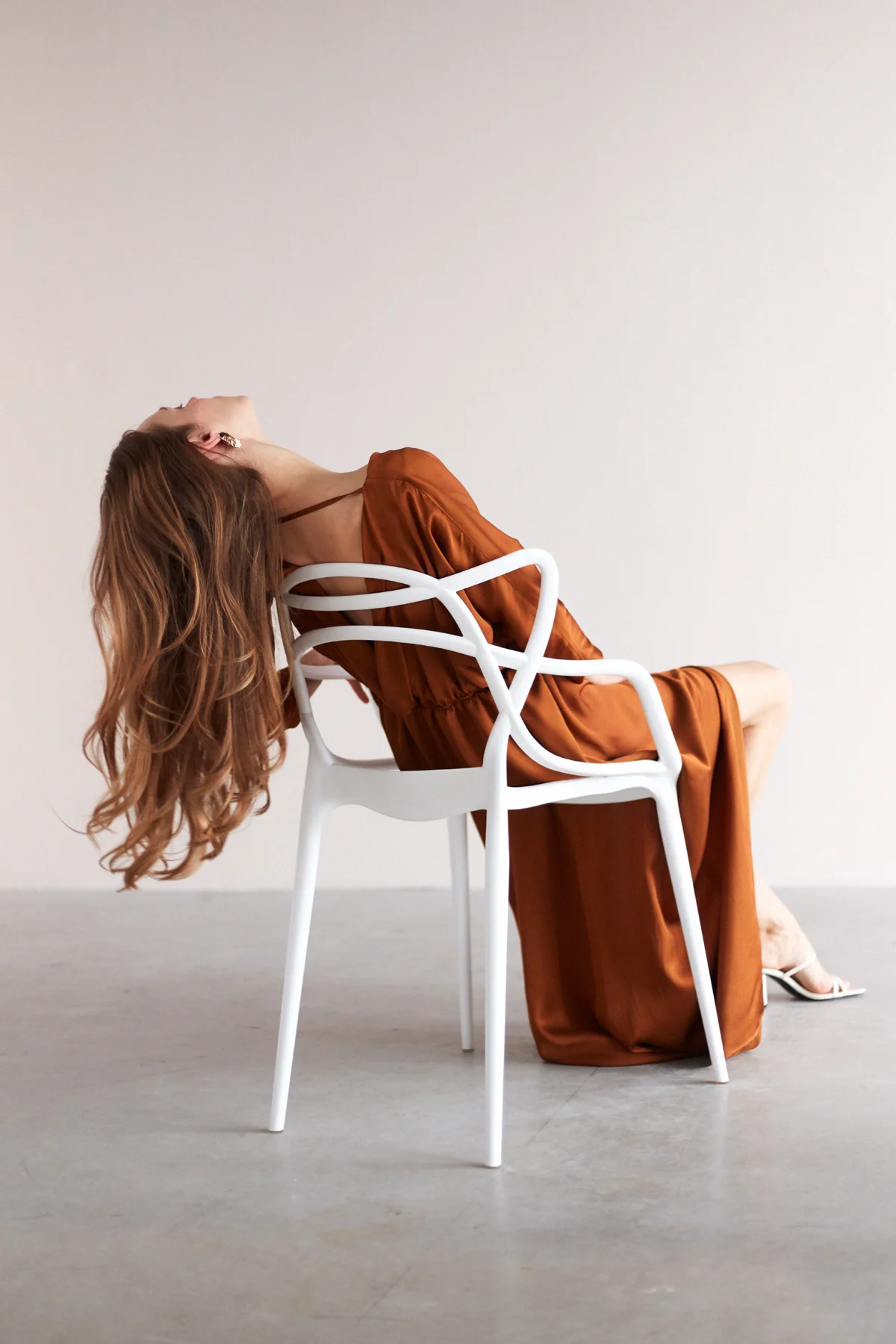 CECILIA oversized kimono sleeve maxi dress in bronze - Image 3