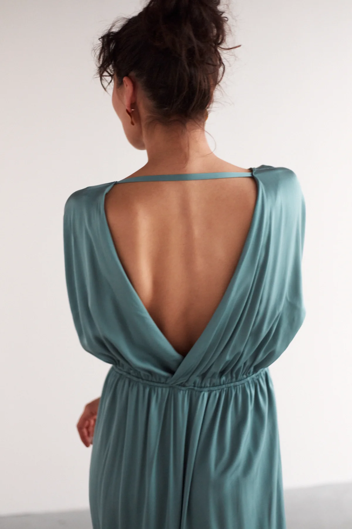 CECILIA oversized kimono sleeve maxi dress in dusty blue - Image 4