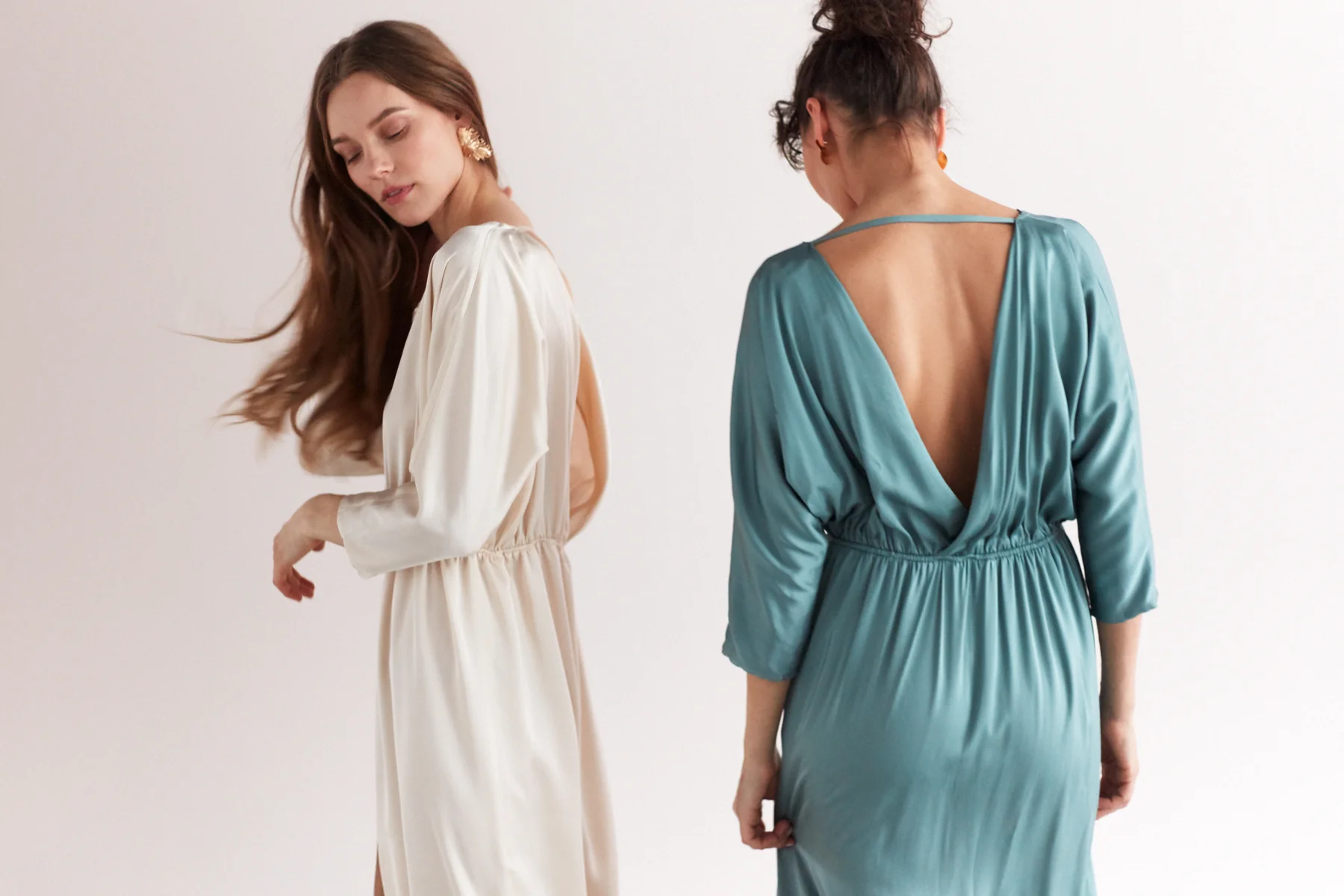 CECILIA oversized kimono sleeve maxi dress in light cream - Image 4