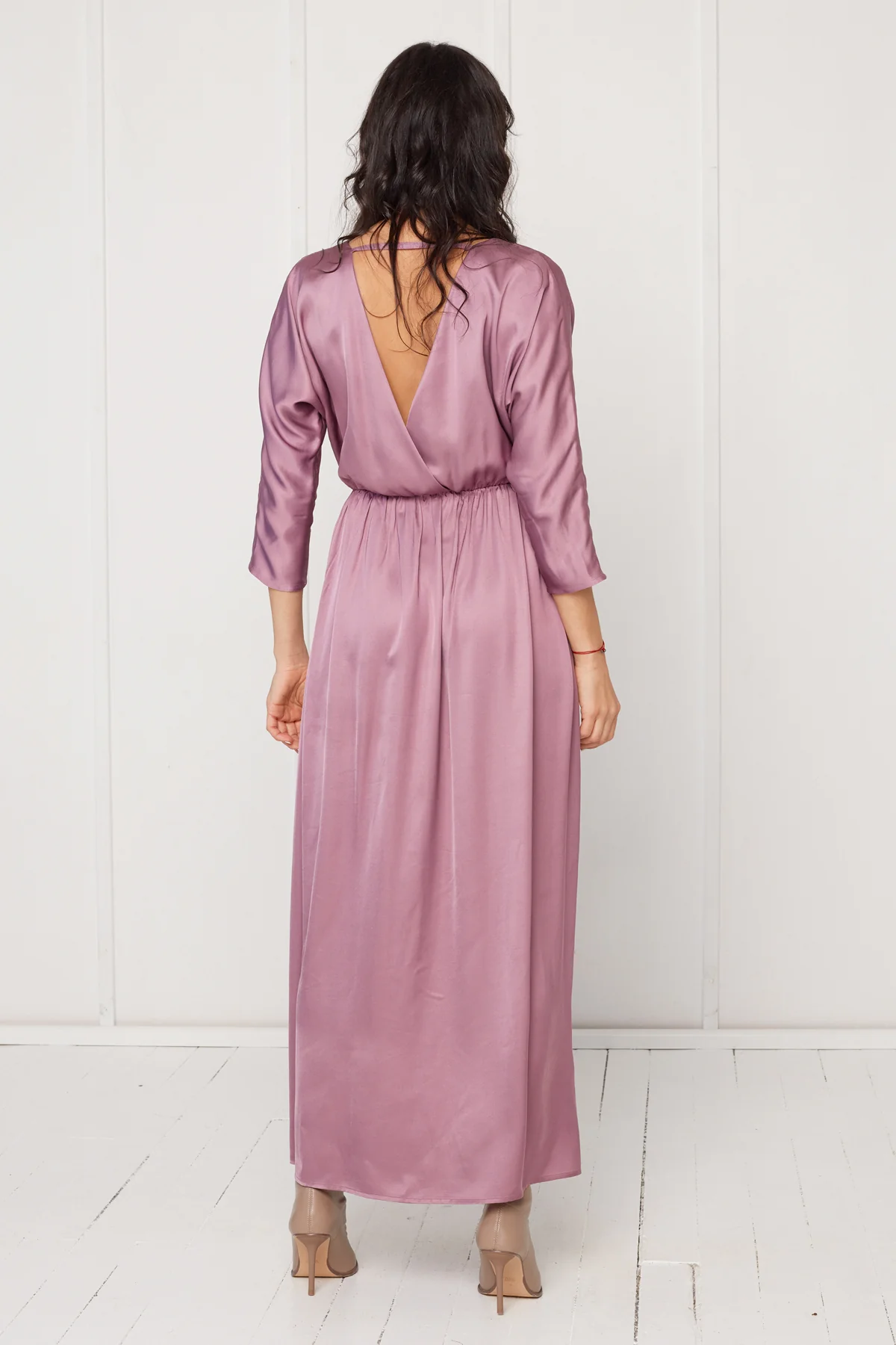 CECILIA oversized kimono sleeve maxi dress in purple - Image 3
