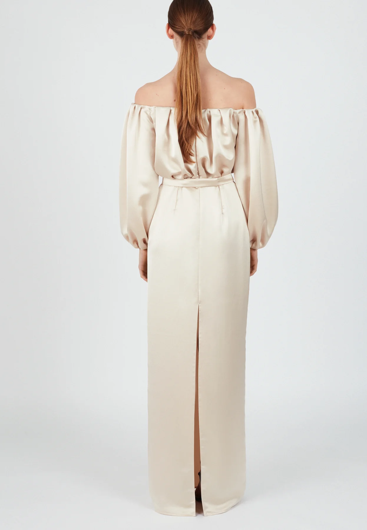 ALICE beige long off shoulder dress - Image 8