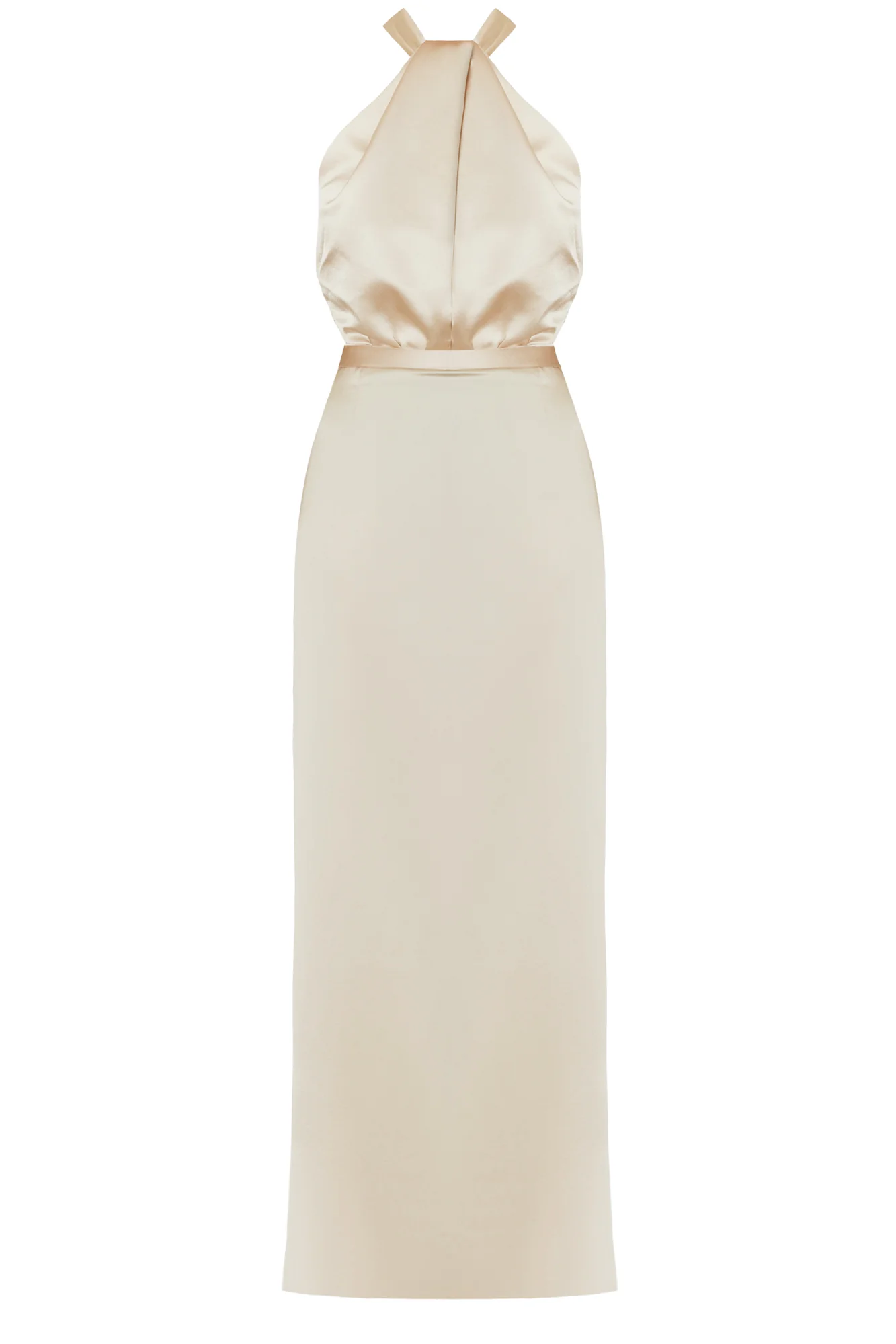 ELONA champagne satin evening maxi dress - Image 11