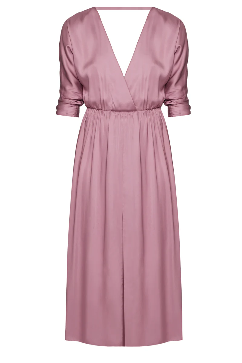 CIARA oversized kimono sleeve midi dress in purple - Image 5