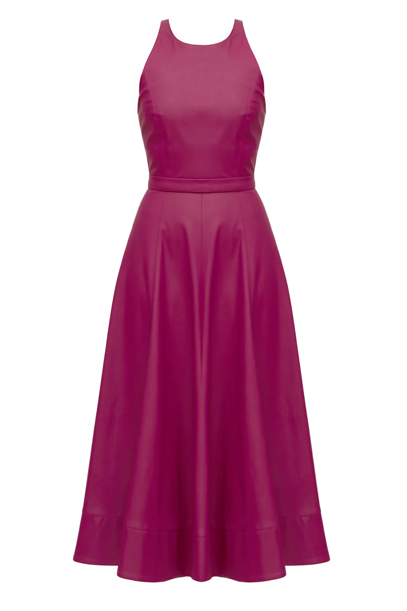 AVALON fuchsia pink faux leather cocktail dress - Image 6