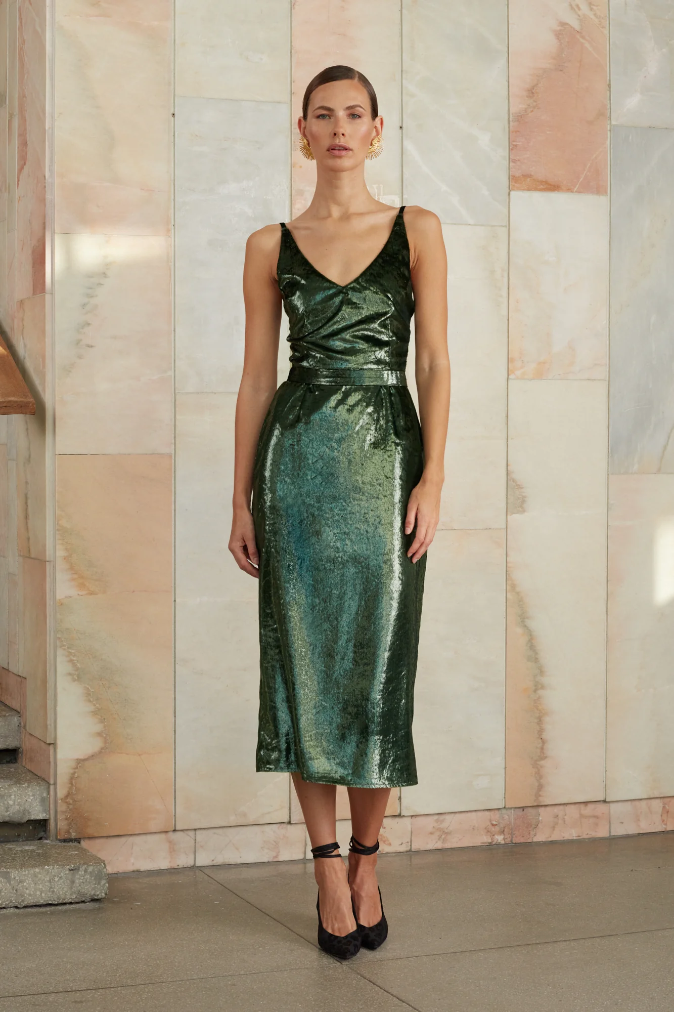 ISLA dark green velvet dress - Image 5