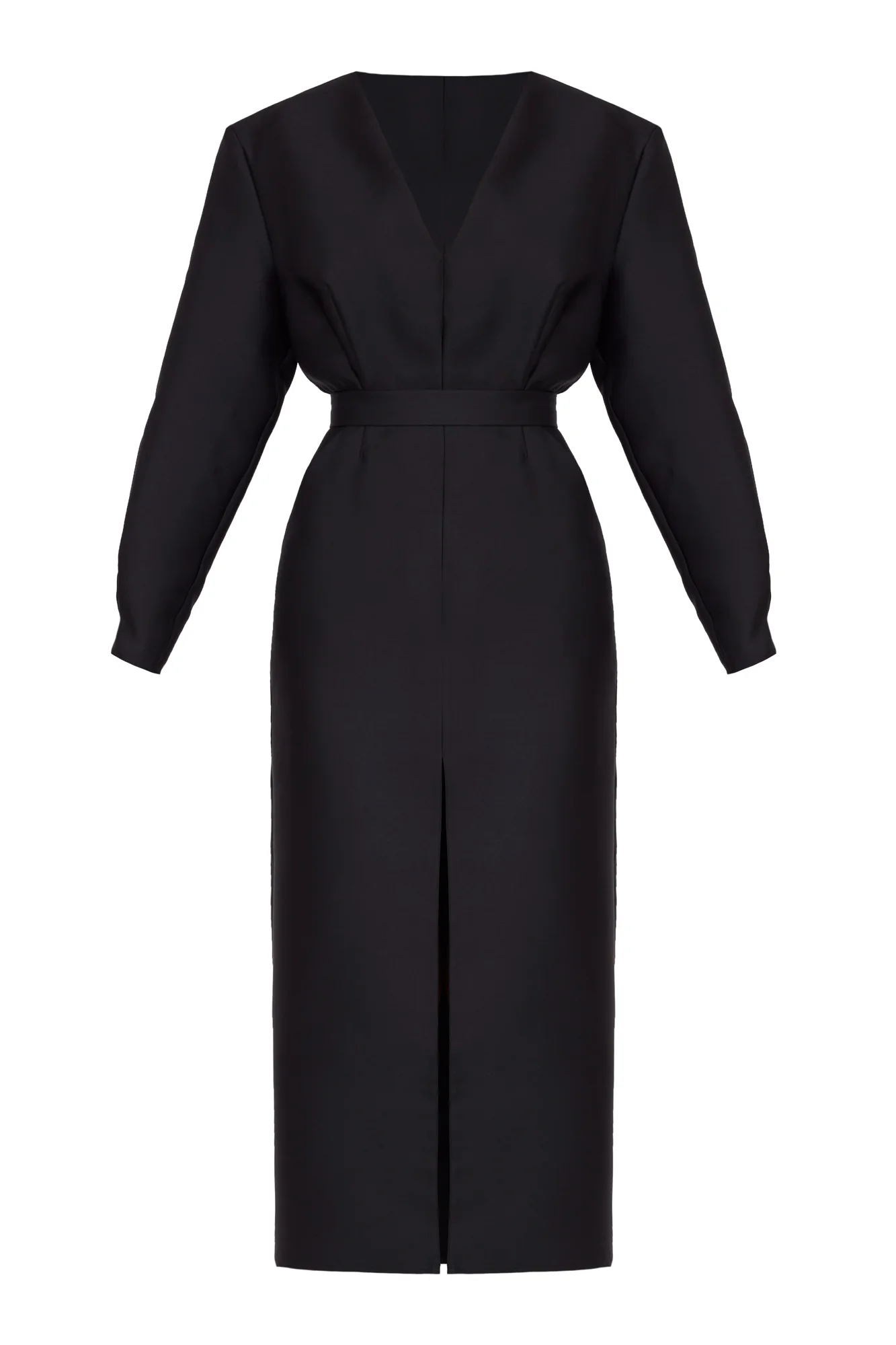 DEMA Black Shoulder Pad Midi Dress - Image 5
