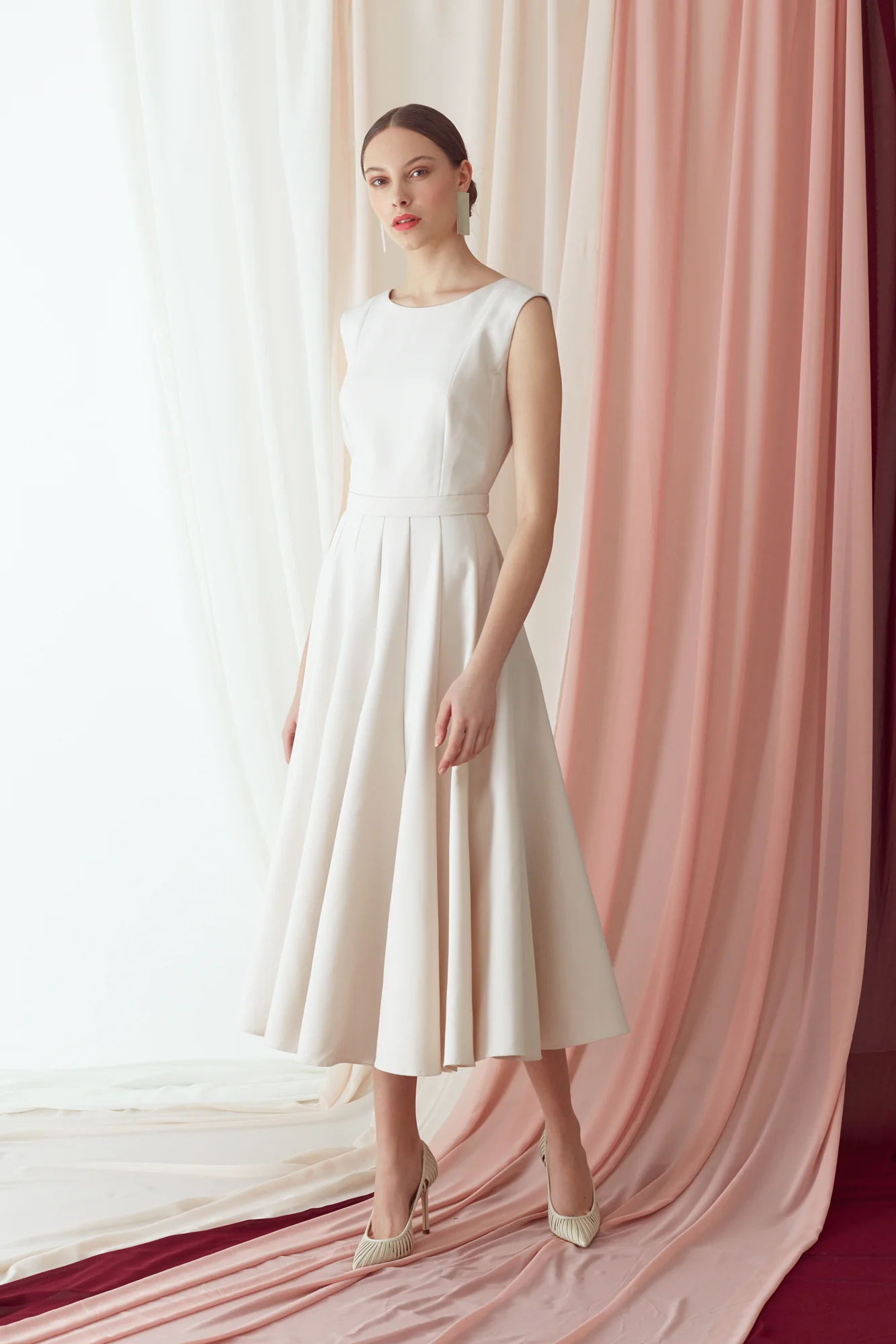 ARIOSE elegant pleated midi wedding dress - Image 11
