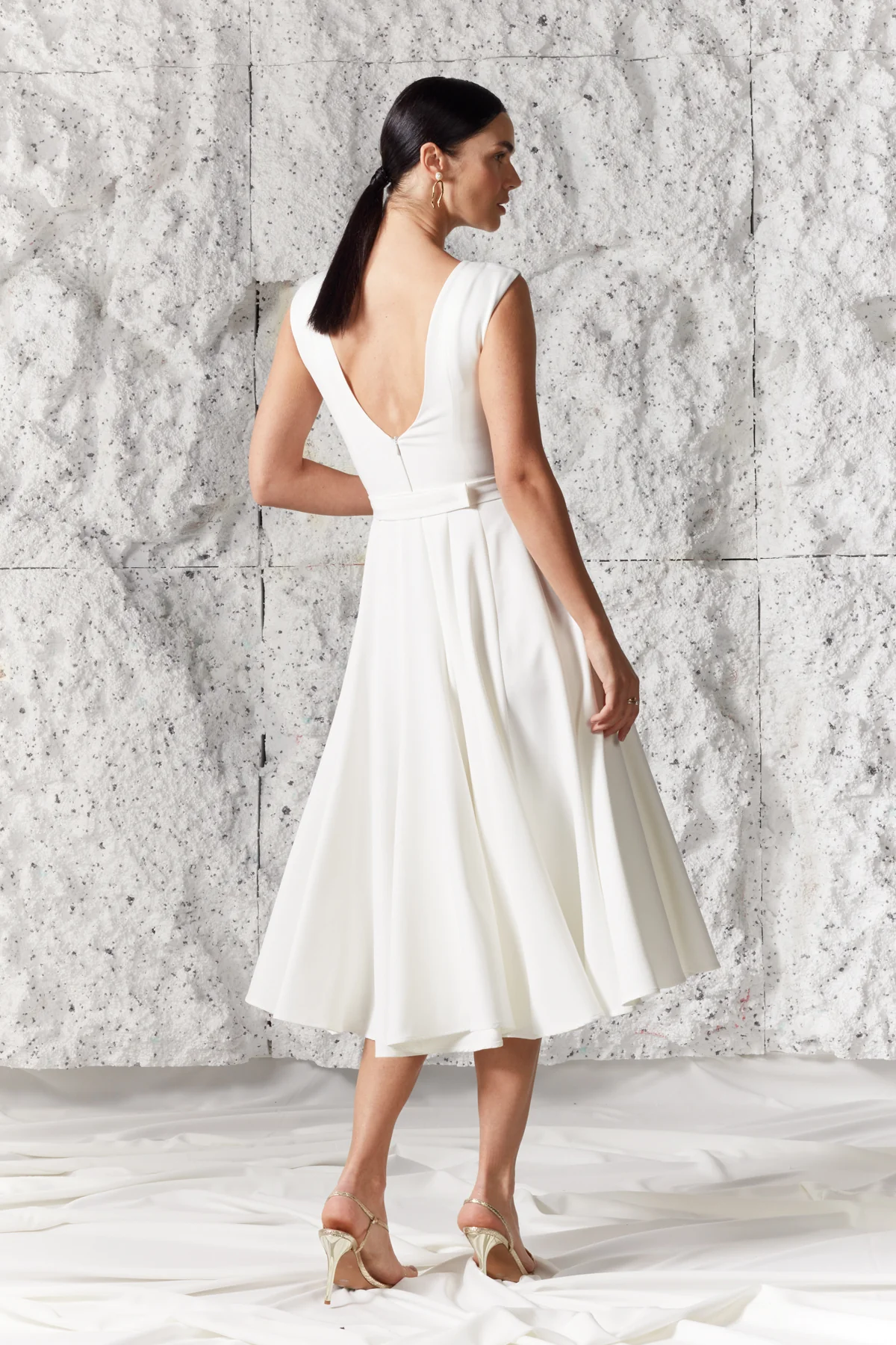 ARIOSE elegant pleated midi wedding dress - Image 3