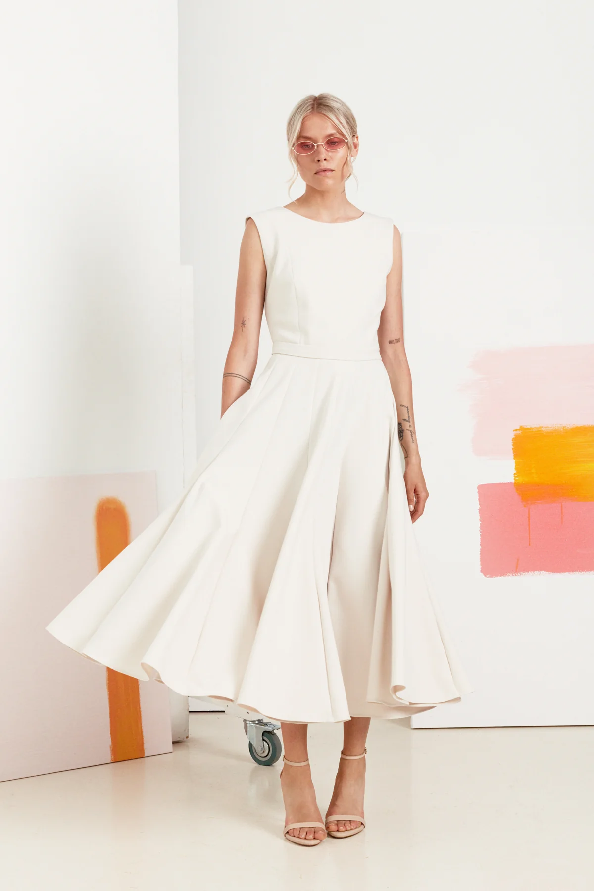 ARIOSE elegant pleated midi wedding dress - Image 4