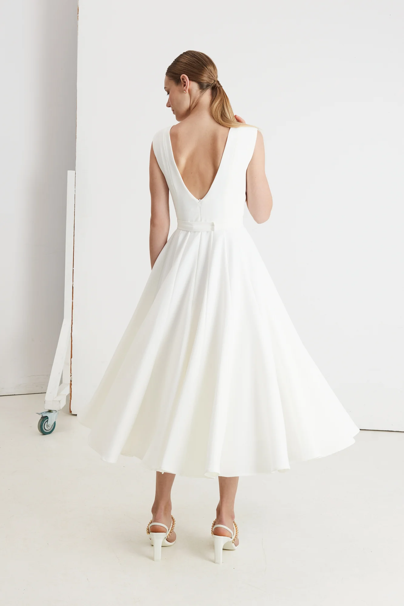 ARIOSE elegant pleated midi wedding dress - Image 6