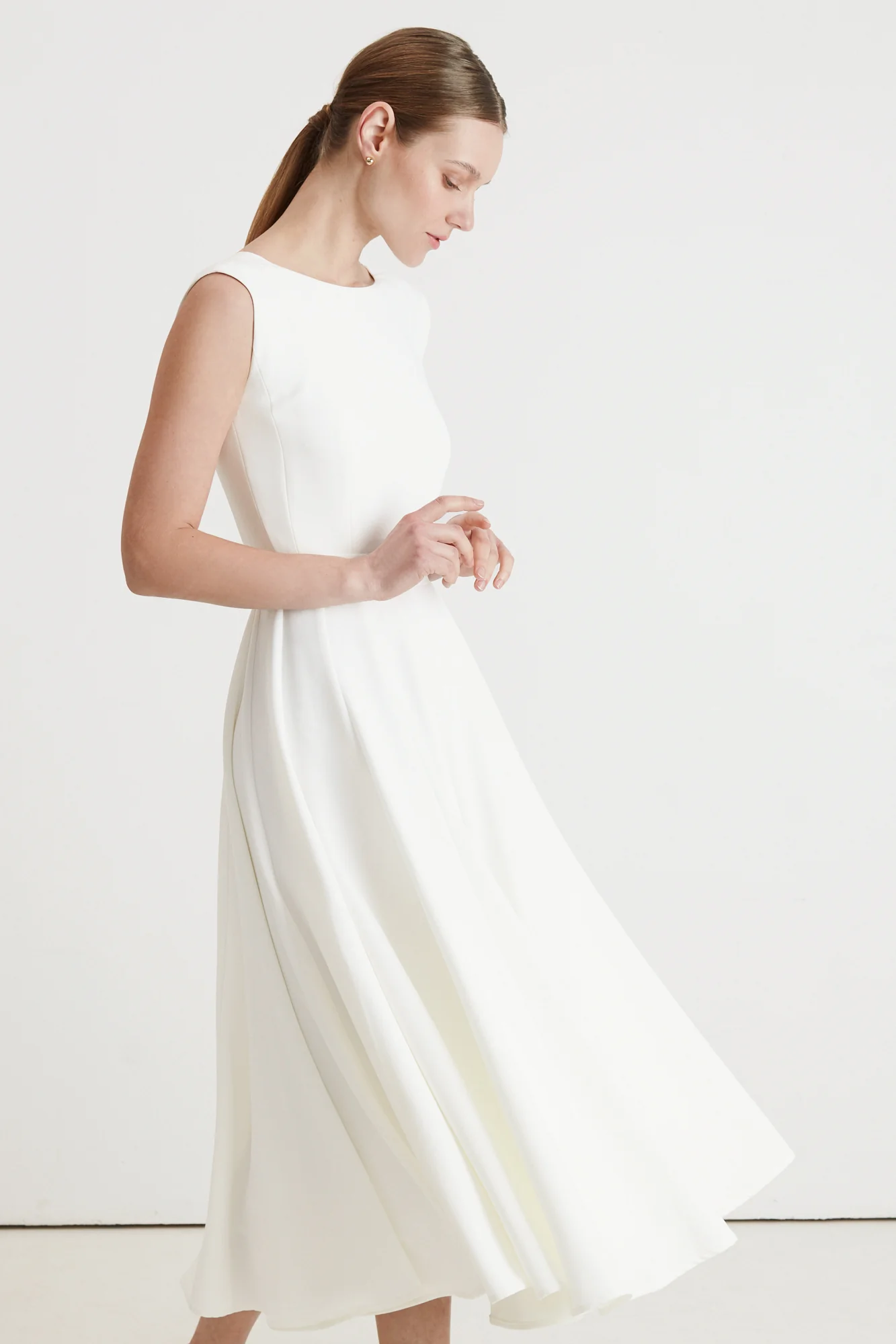 ARIOSE elegant pleated midi wedding dress - Image 8