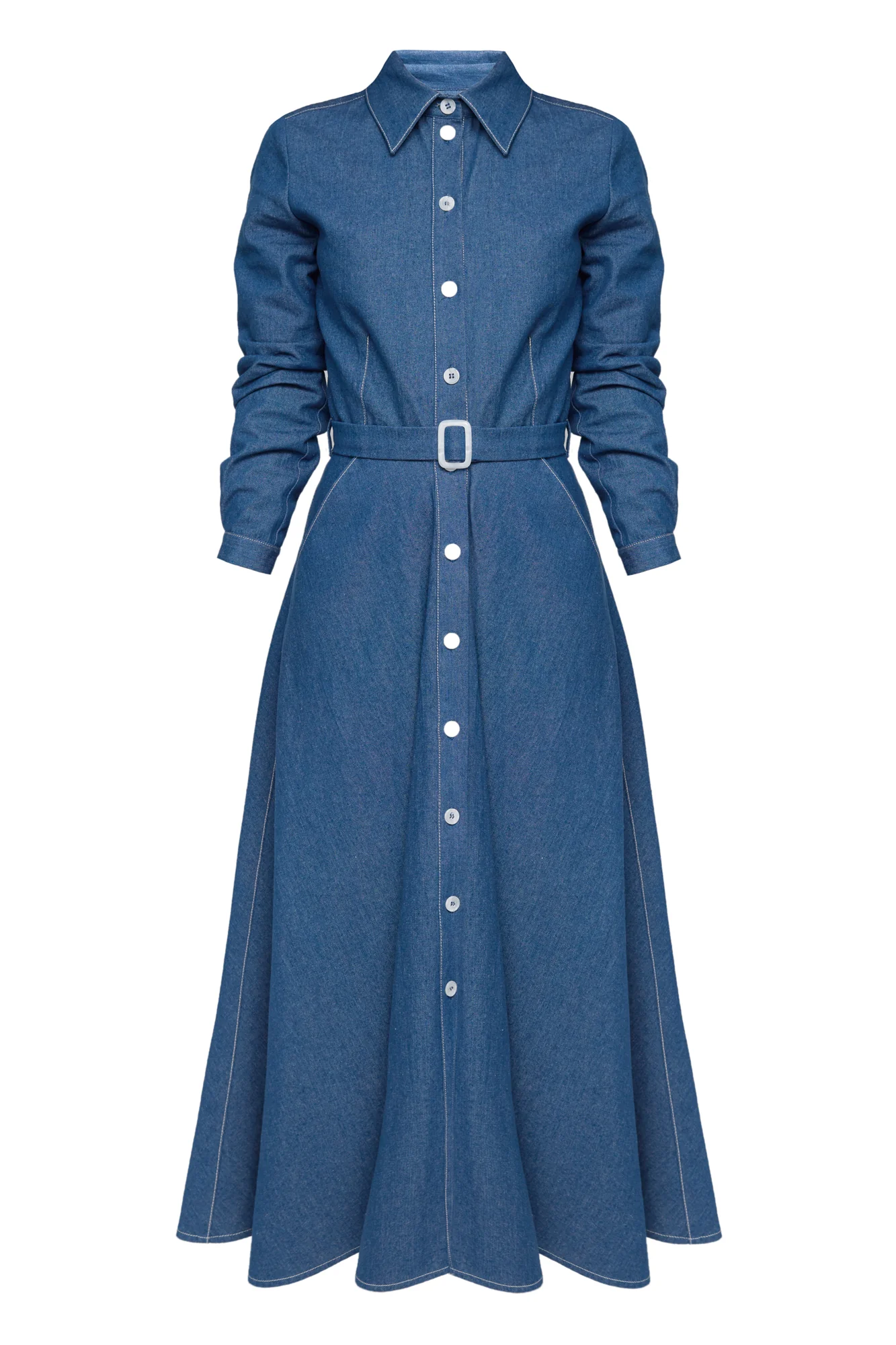 ESTI blue denim midi shirt dress - Image 9