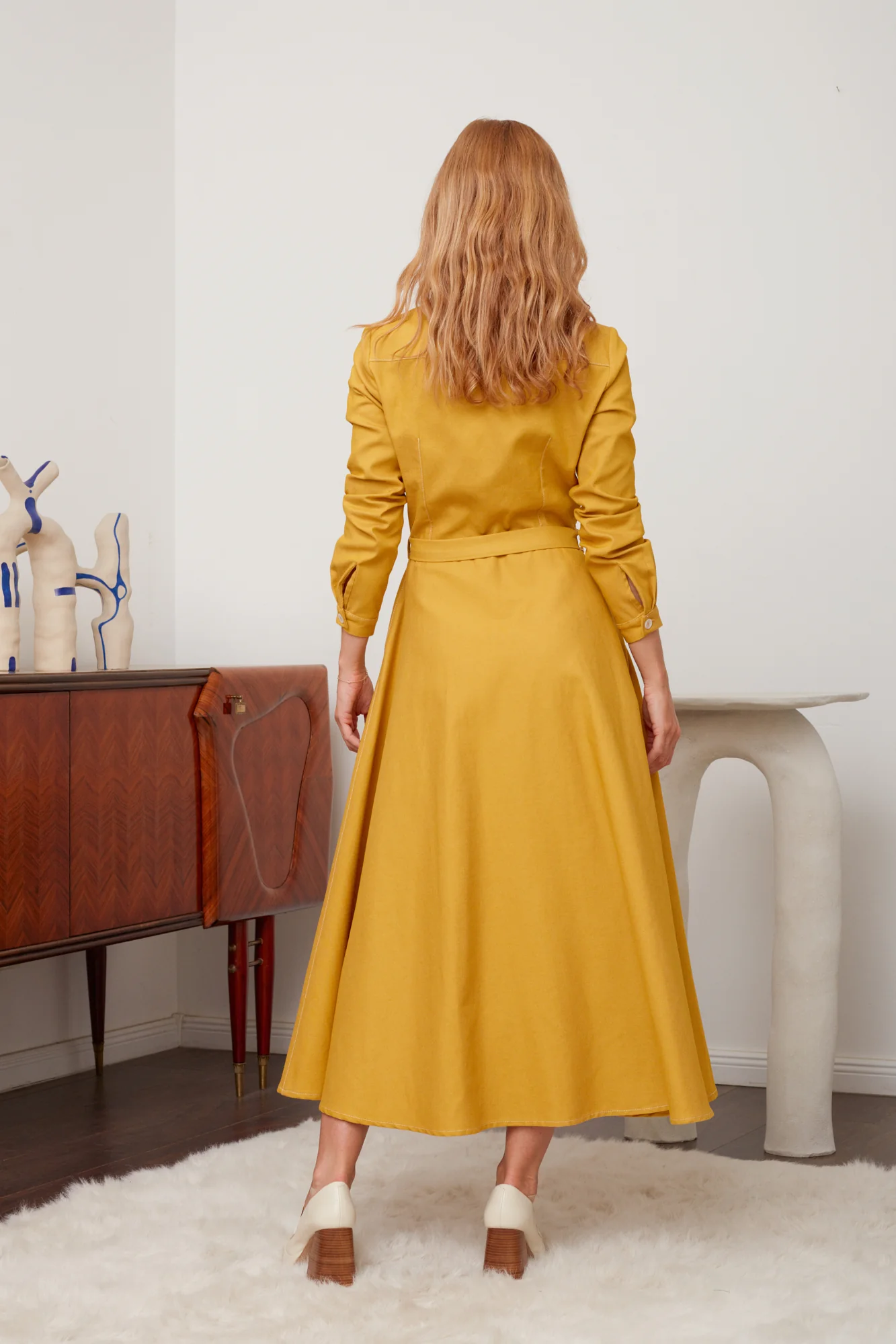 ESTI classy yellow denim shirt dress - Image 5