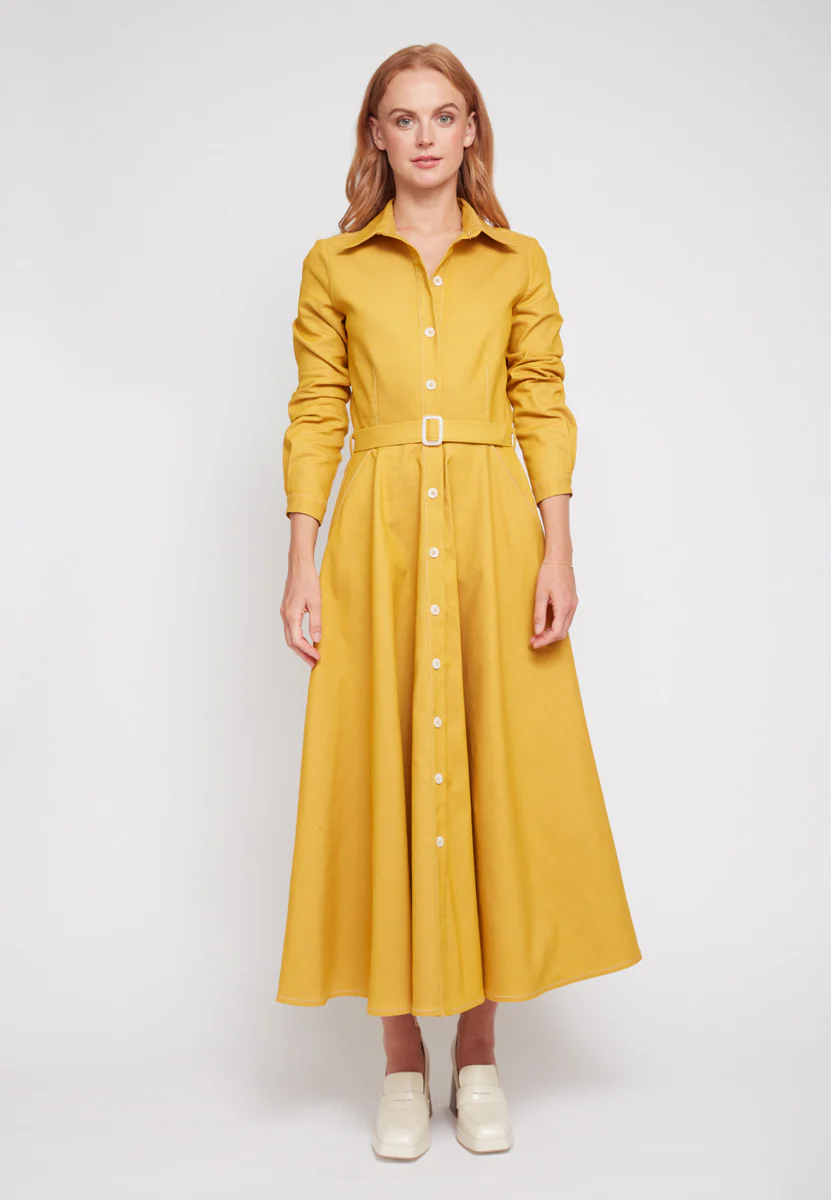 ESTI classy yellow denim shirt dress - Image 8