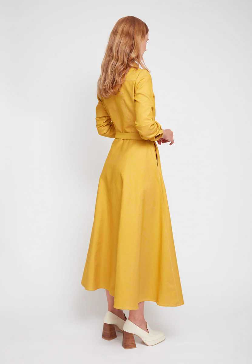 ESTI classy yellow denim shirt dress - Image 9
