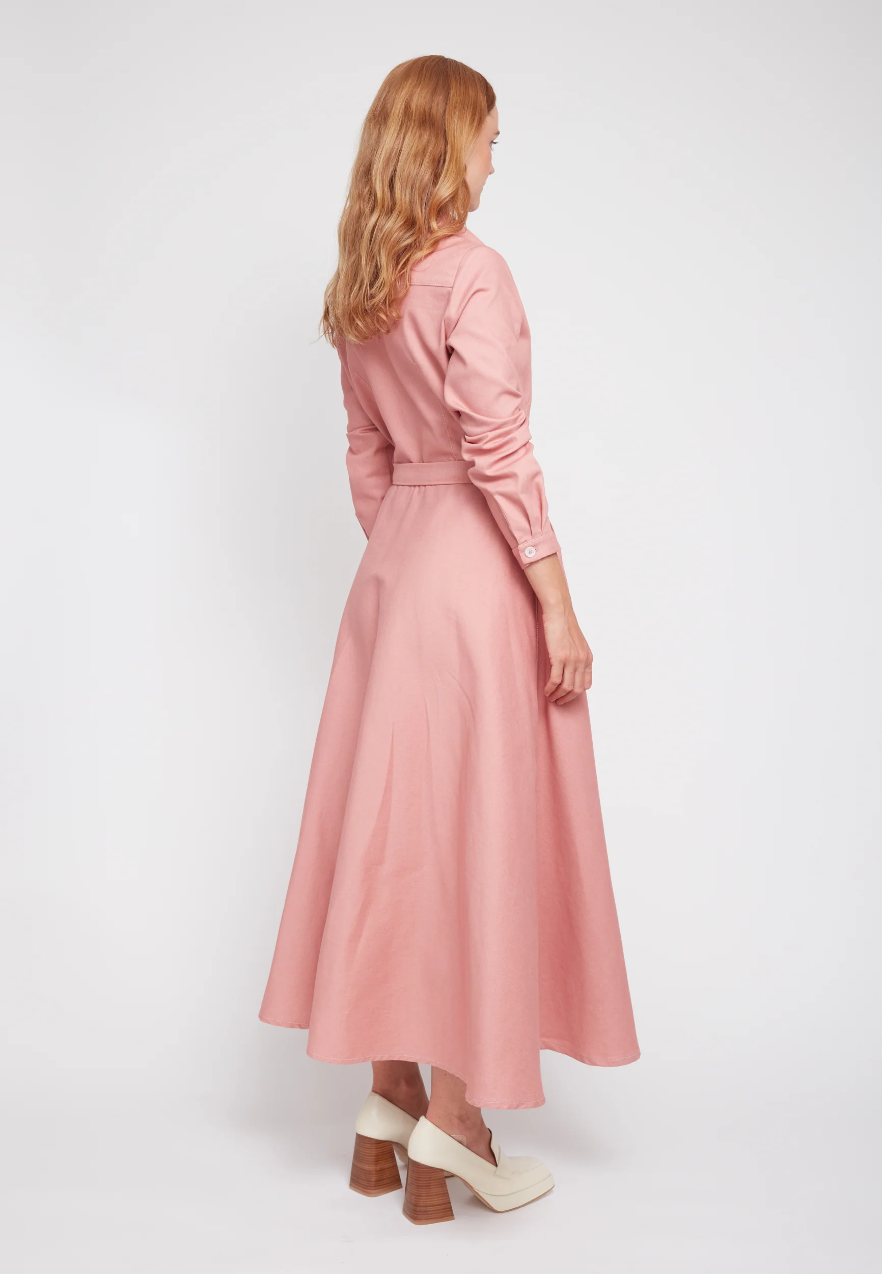ESTI pastel pink denim shirt dress - Image 10