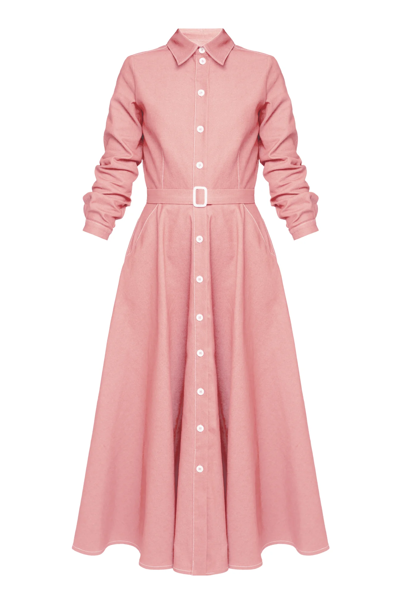 ESTI pastel pink denim shirt dress - Image 8