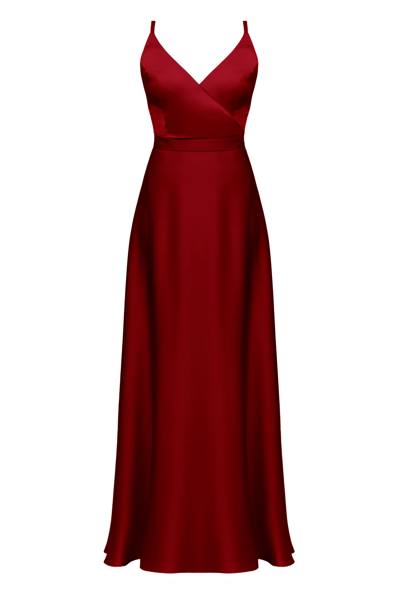 FREYA burgundy red satin maxi wedding guest dress - Image 7