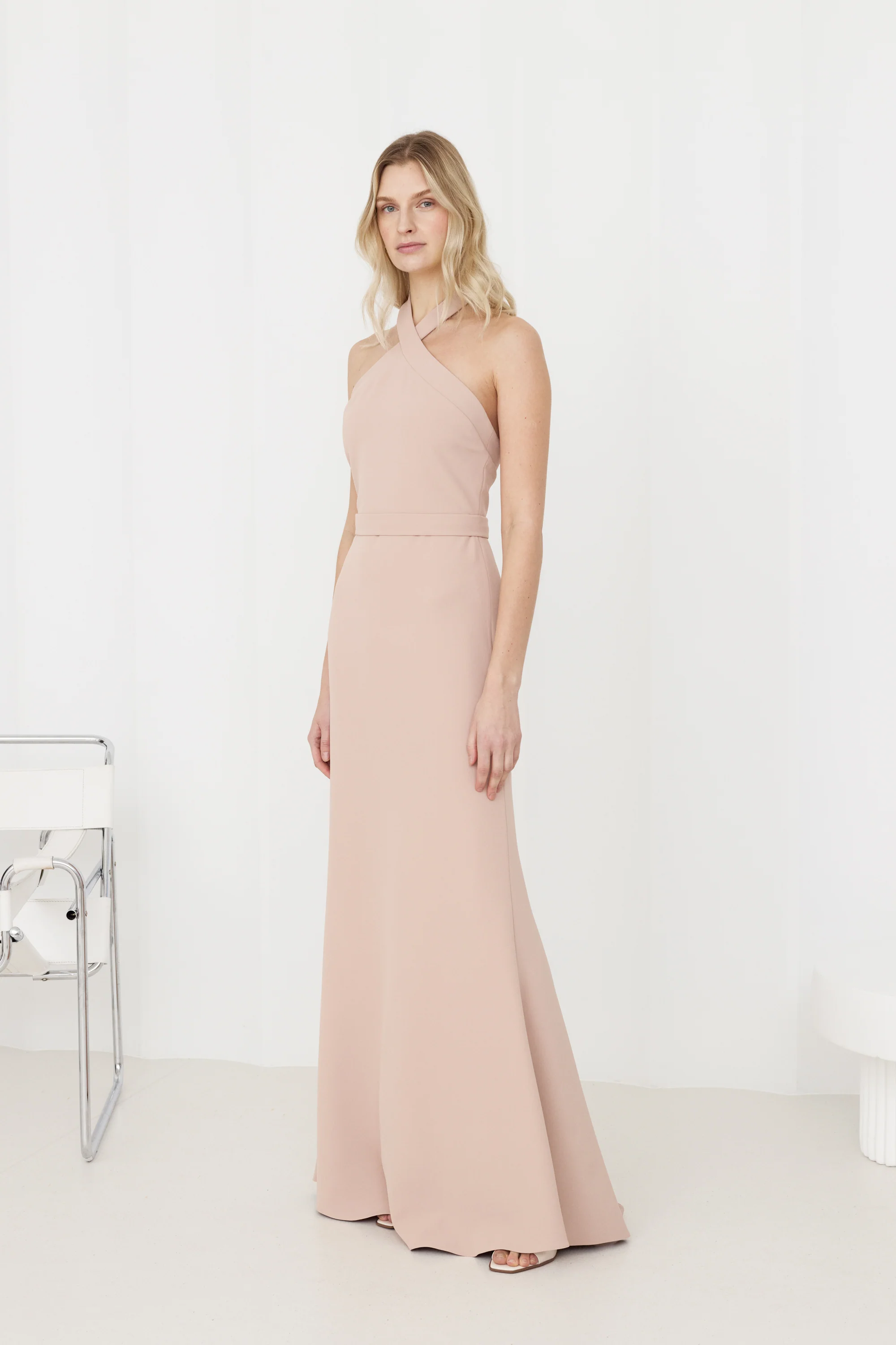 GISEL Dusty Rose Off-Shoulder Long Evening Dress