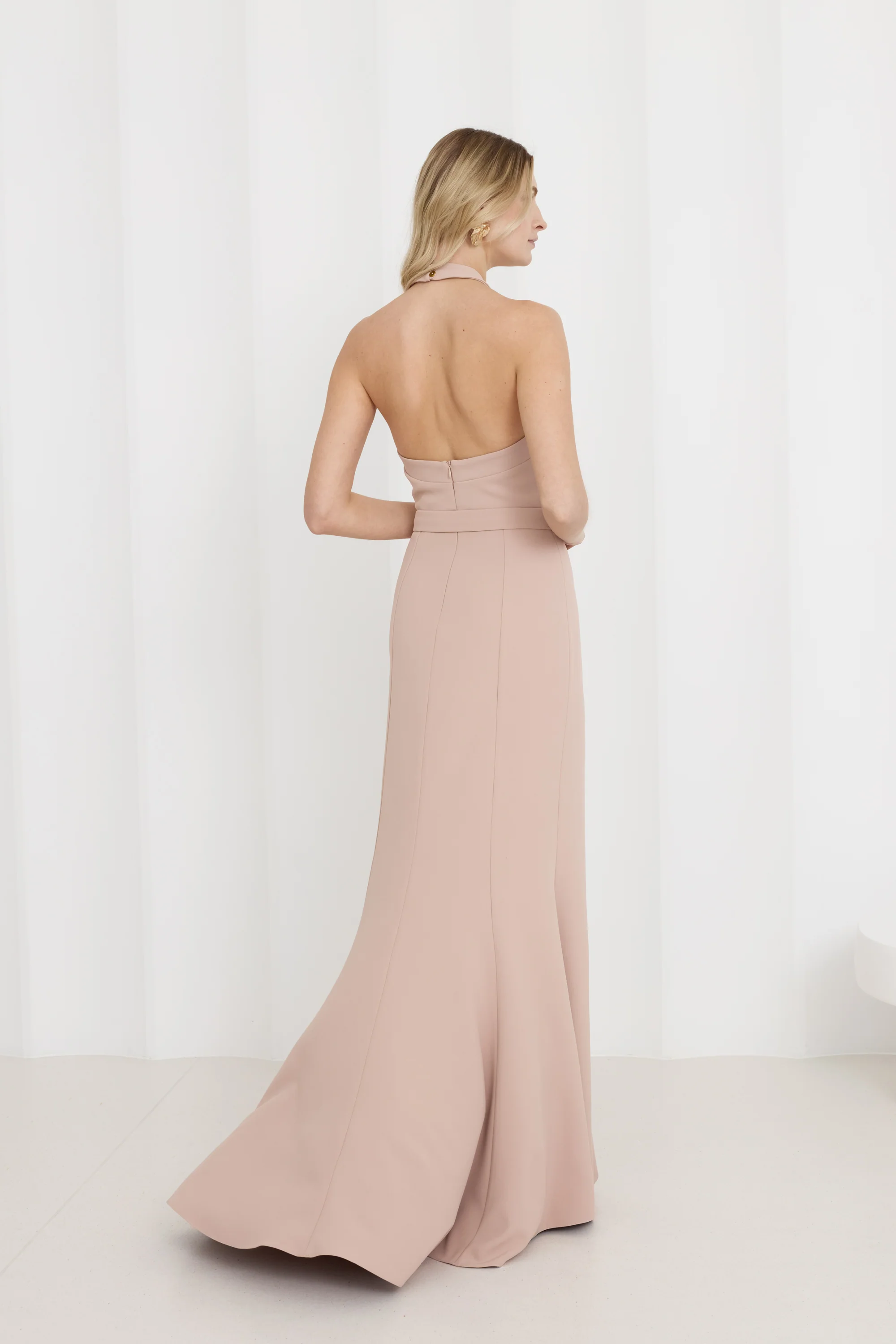 GISEL Dusty Rose Off-Shoulder Long Evening Dress - Image 3