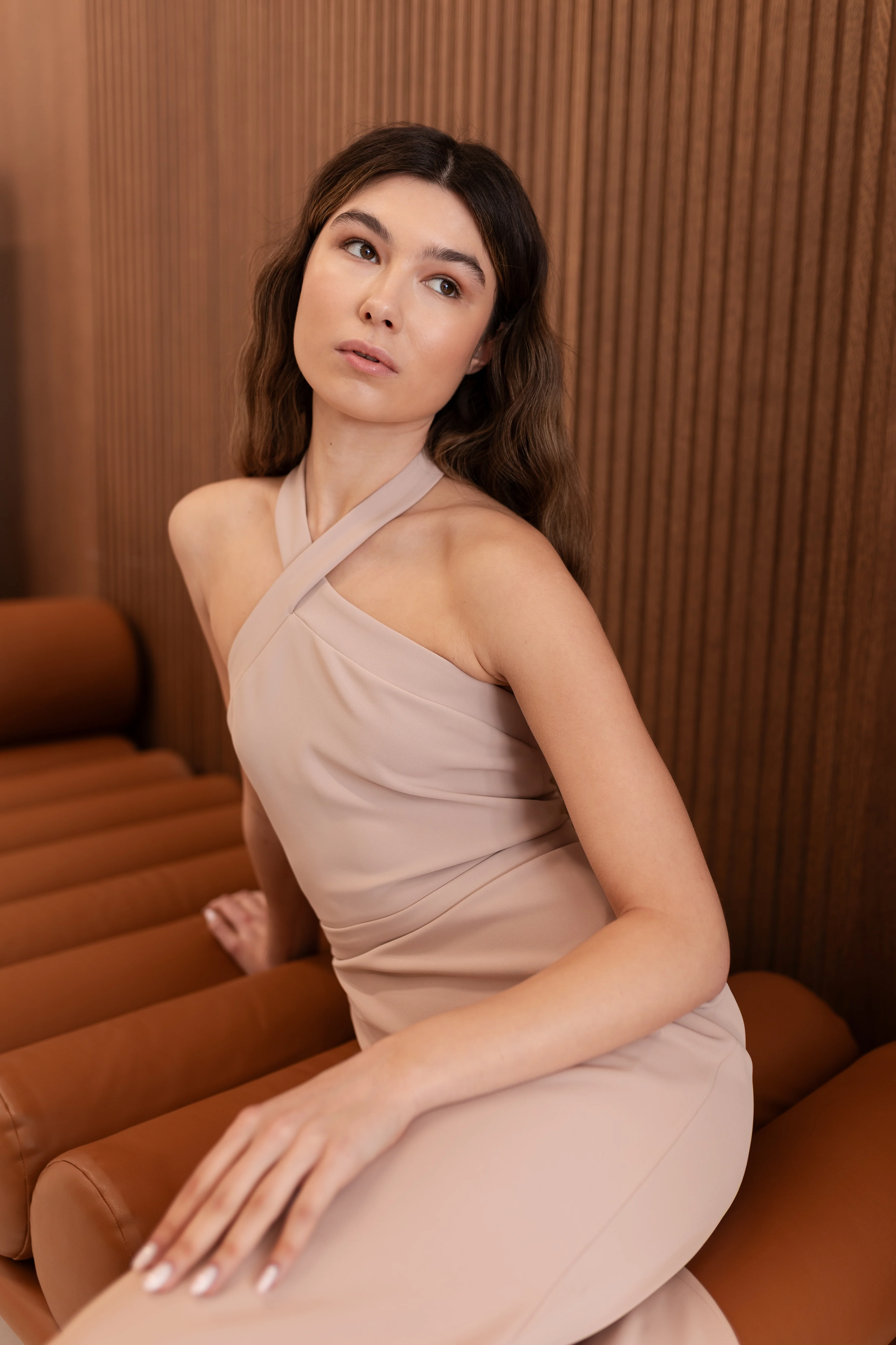 GISEL Dusty Rose Off-Shoulder Long Evening Dress - Image 6
