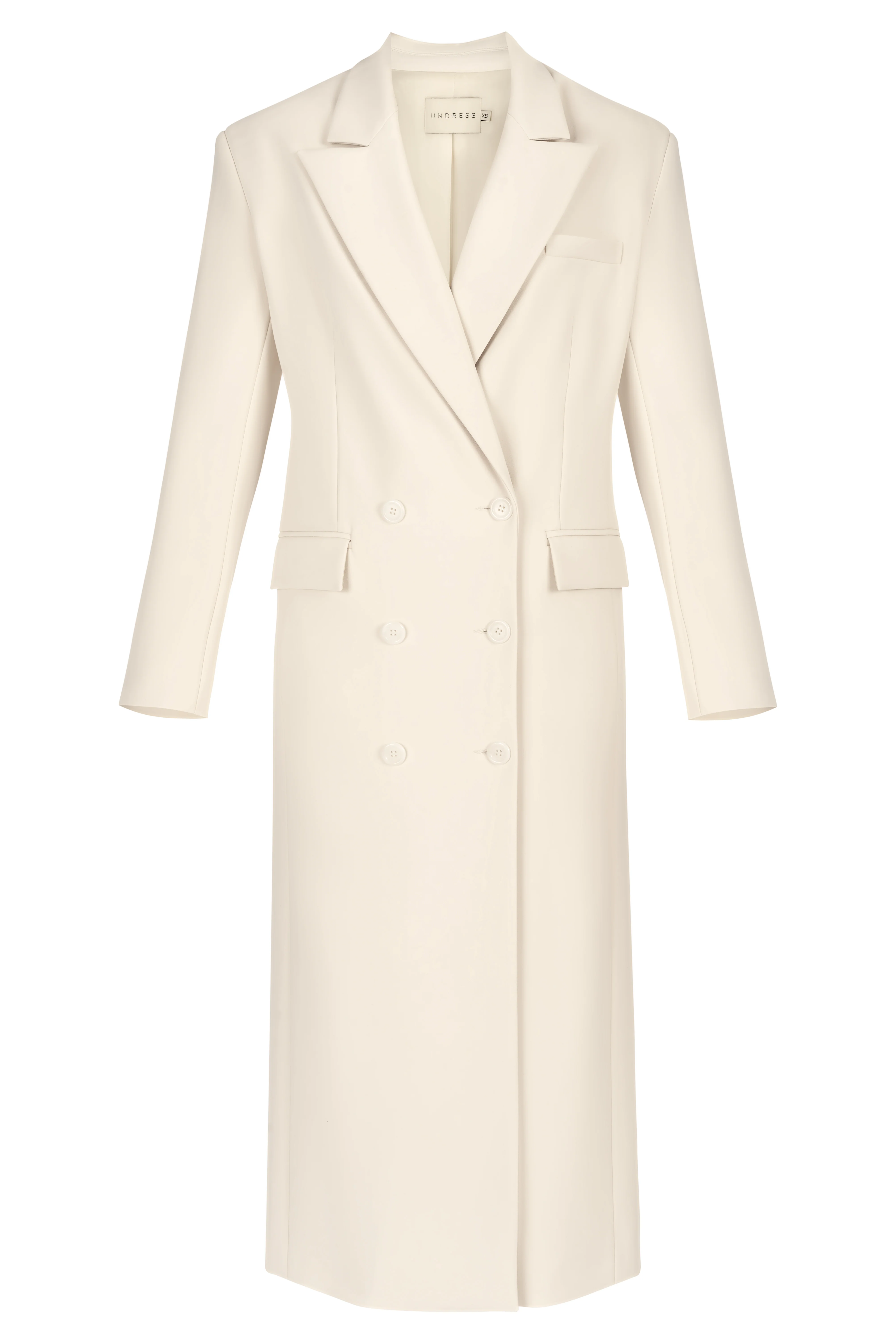 HOUDA Oversized Cream Midi Blazer Dress - Image 9