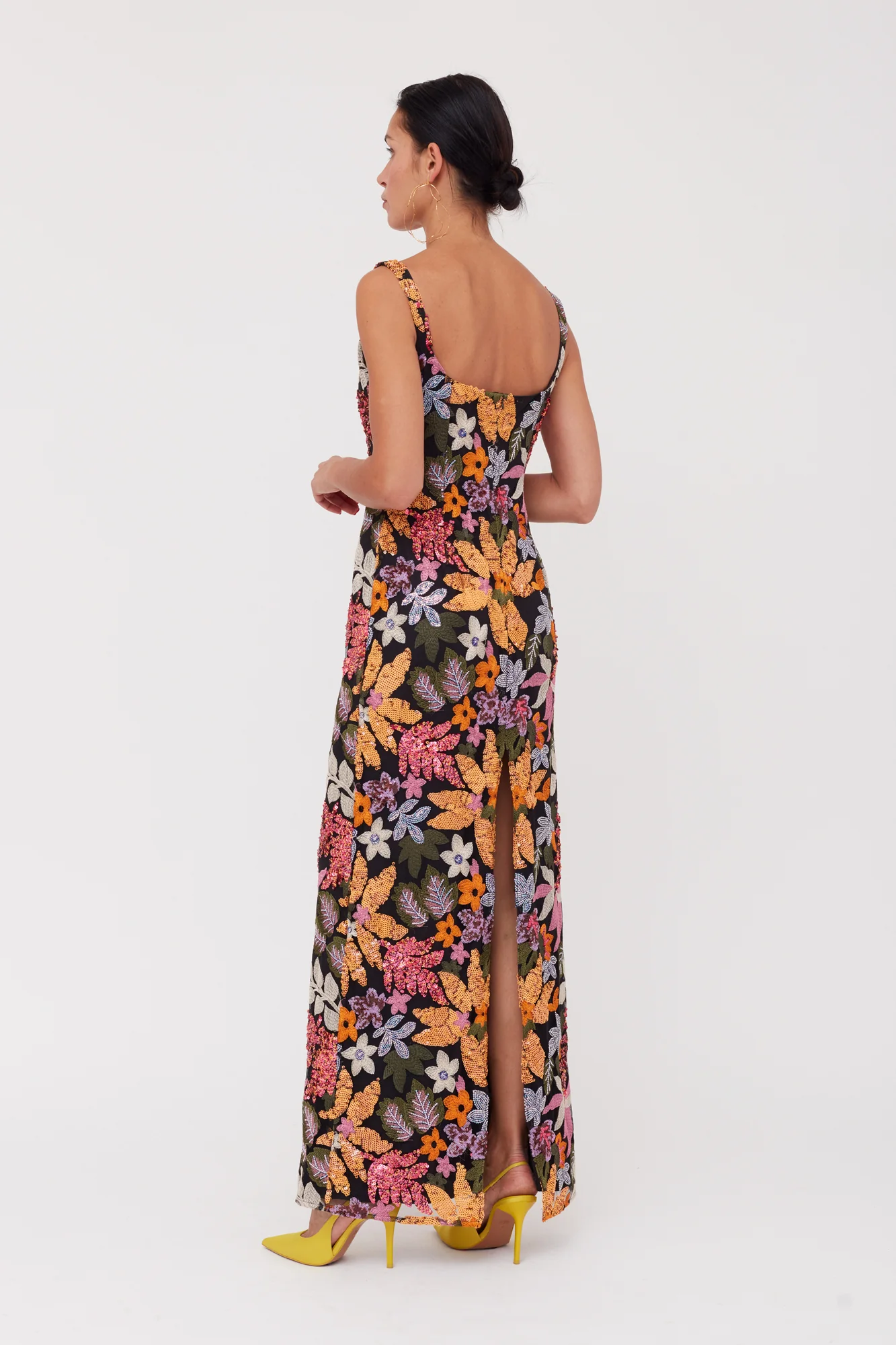 JANE Tulle Sequin Embroidered Blush&Apricot Maxi Evening Dress - Image 10