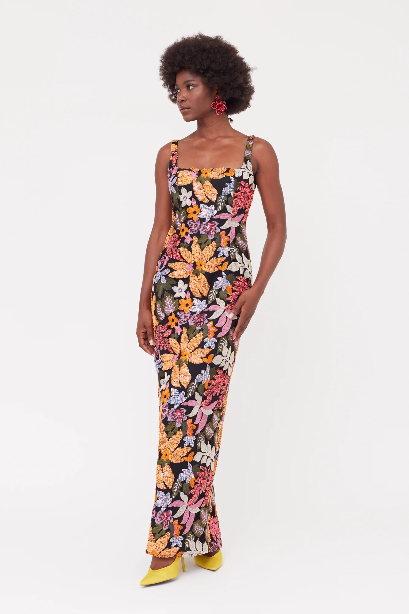JANE Tulle Sequin Embroidered Blush&Apricot Maxi Evening Dress - Image 7